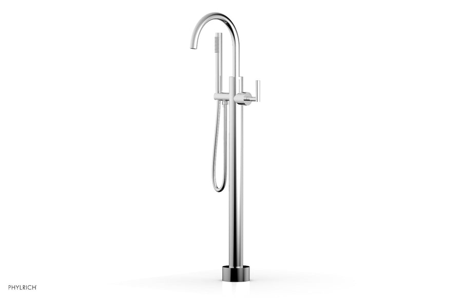 TRANSITION Tall Floor Mount Tub Filler - Lever Handle with Hand Shower 120-45-01