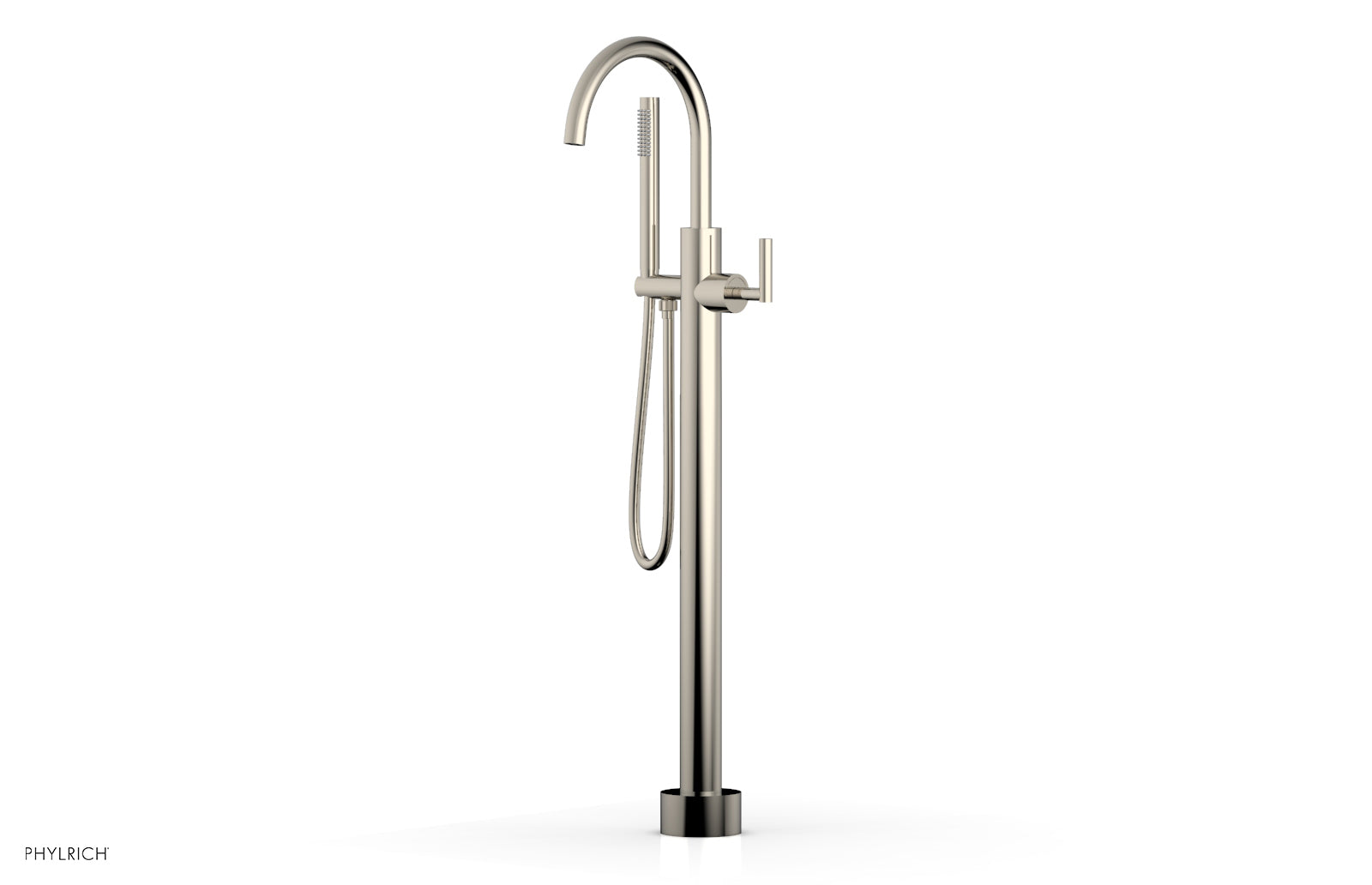TRANSITION Tall Floor Mount Tub Filler - Lever Handle with Hand Shower 120-45-01