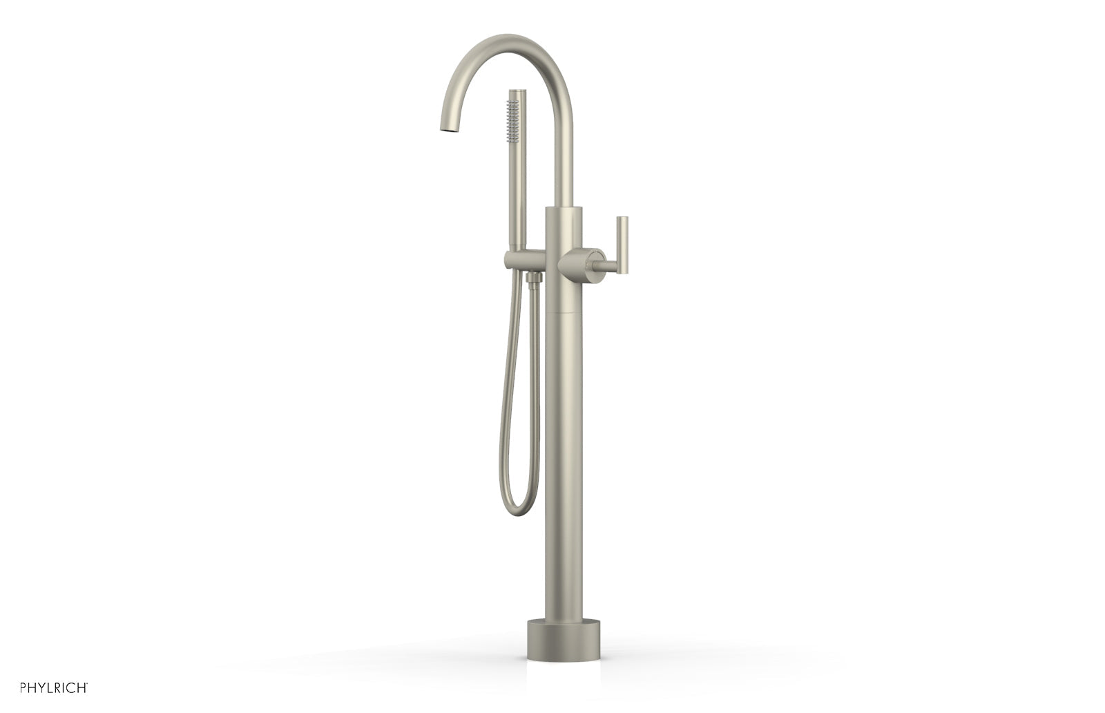 TRANSITION Low Floor Mount Tub Filler - Lever Handle with Hand Shower 120-45-03