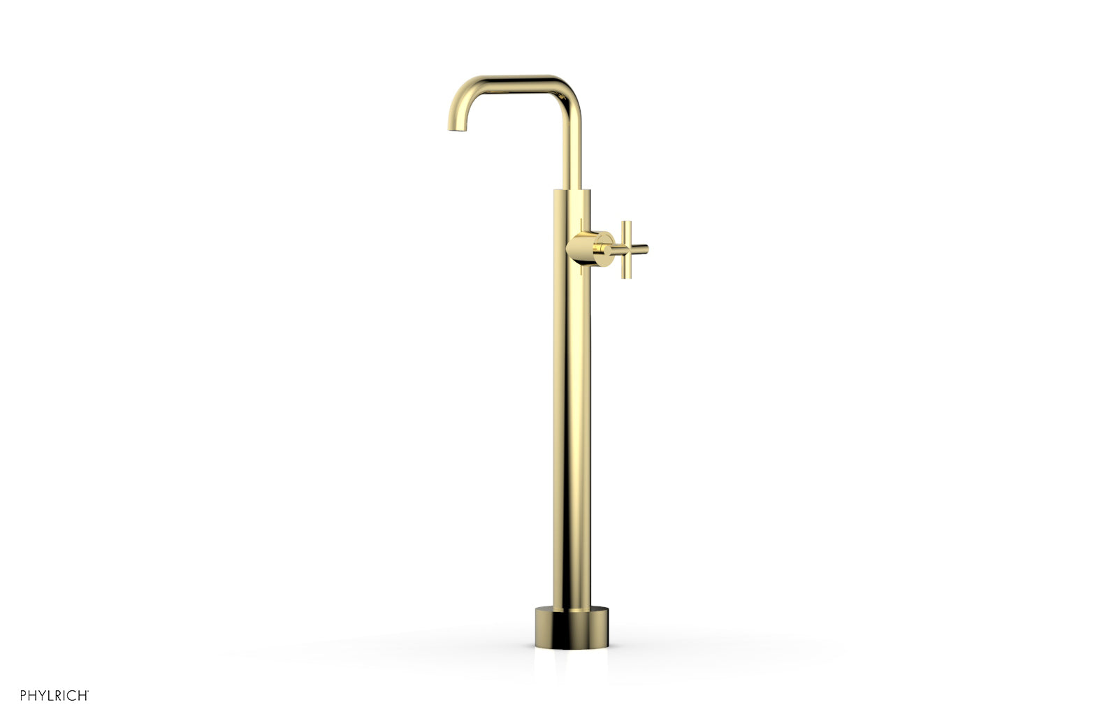 TRANSITION Low Floor Mount Tub Filler - Cross Handle 120-46-04