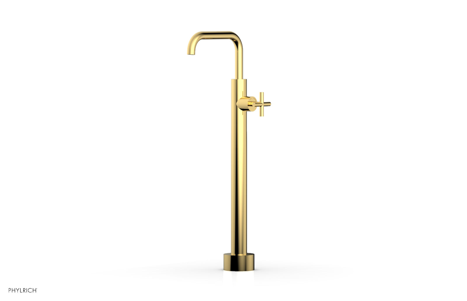 TRANSITION Low Floor Mount Tub Filler - Cross Handle 120-46-04