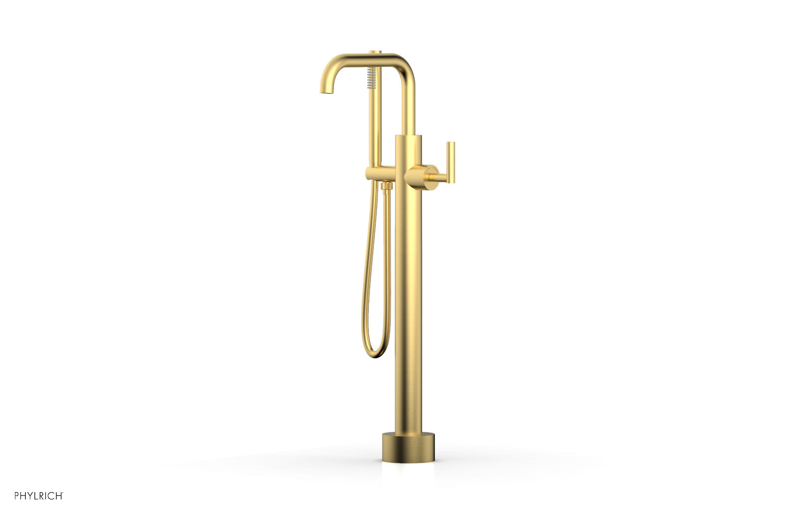 TRANSITION Low Floor Mount Tub Filler - Lever Handle with Hand Shower 120-47-03