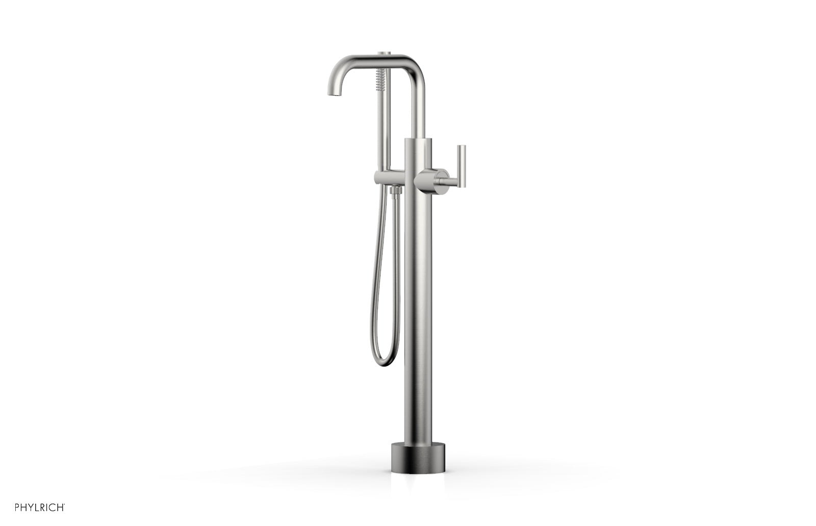 TRANSITION Low Floor Mount Tub Filler - Lever Handle with Hand Shower 120-47-03