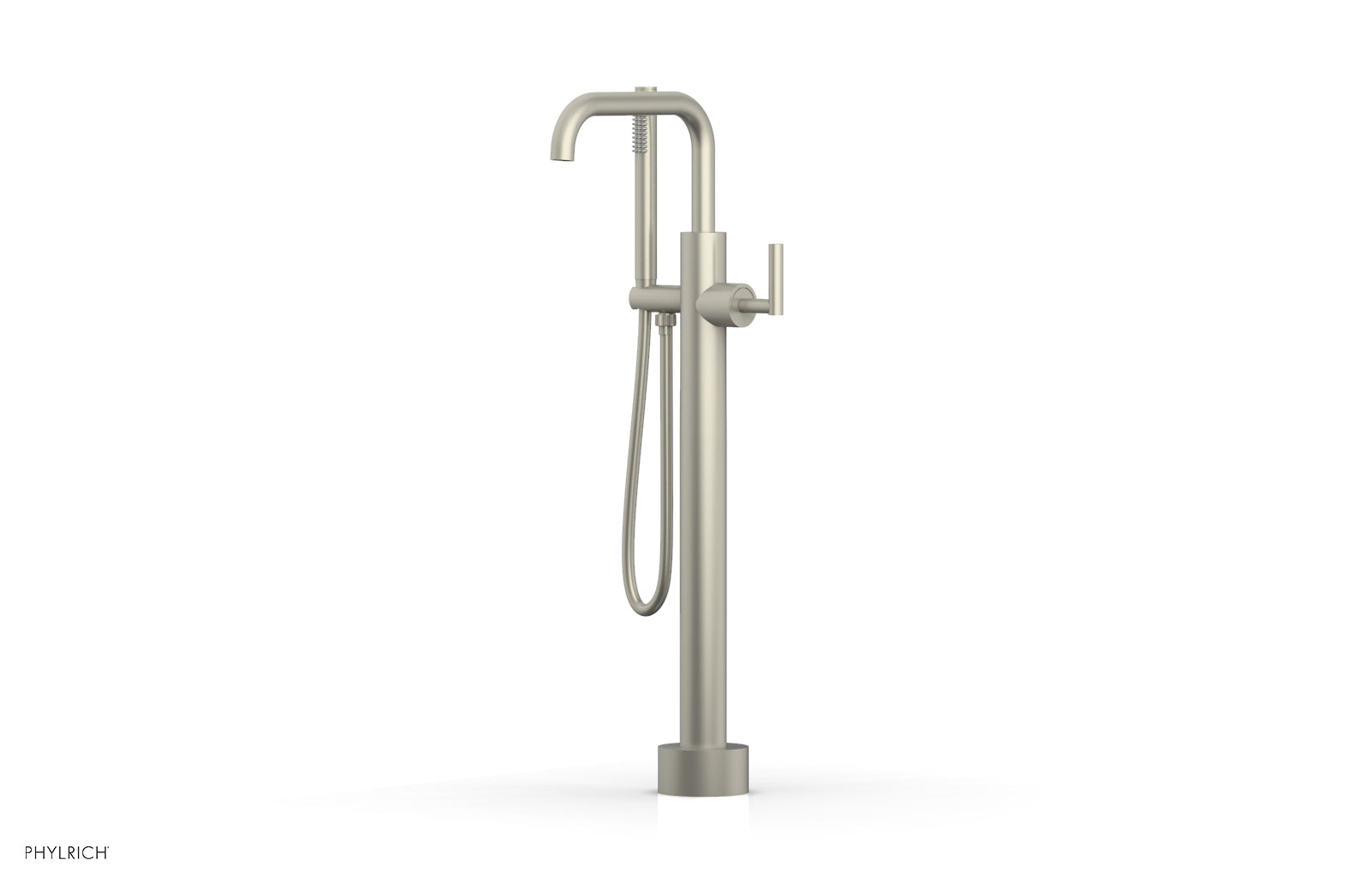 TRANSITION Low Floor Mount Tub Filler - Lever Handle with Hand Shower 120-47-03