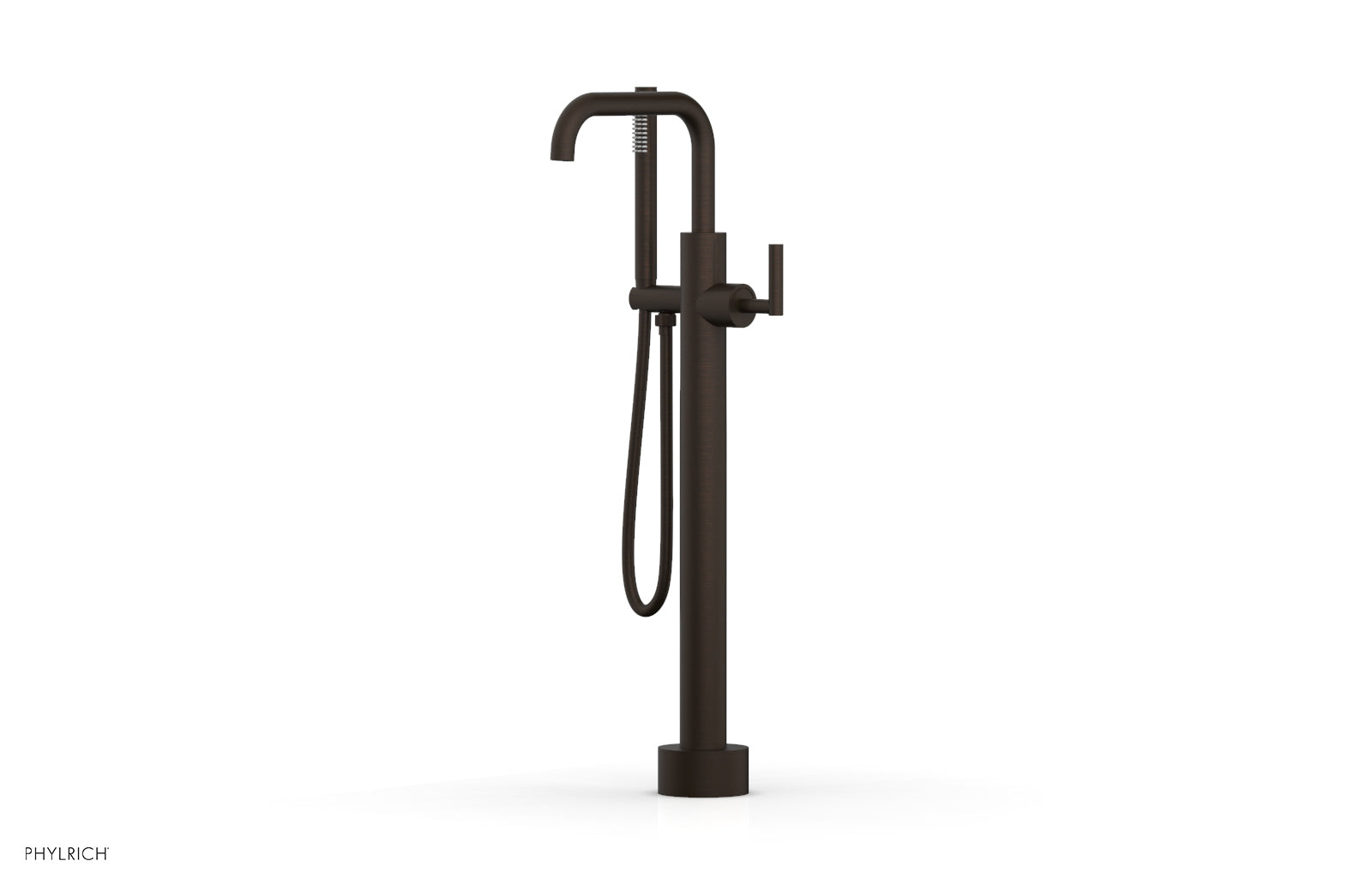 TRANSITION Low Floor Mount Tub Filler - Lever Handle with Hand Shower 120-47-03