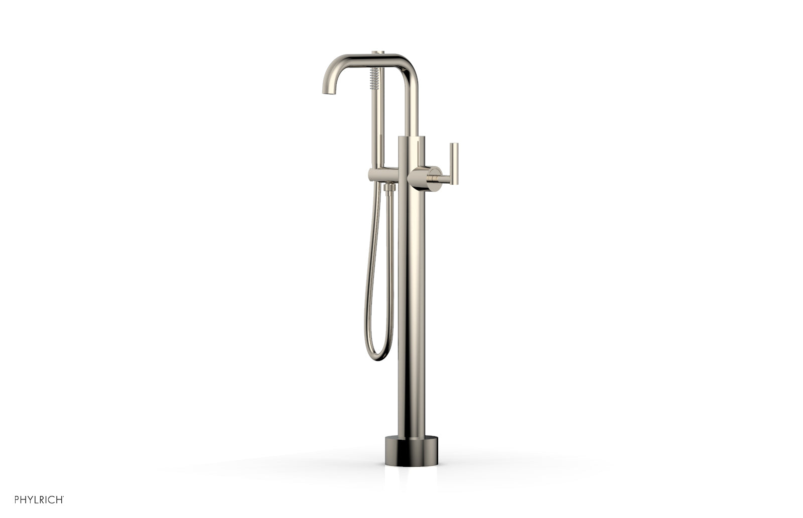 TRANSITION Low Floor Mount Tub Filler - Lever Handle with Hand Shower 120-47-03