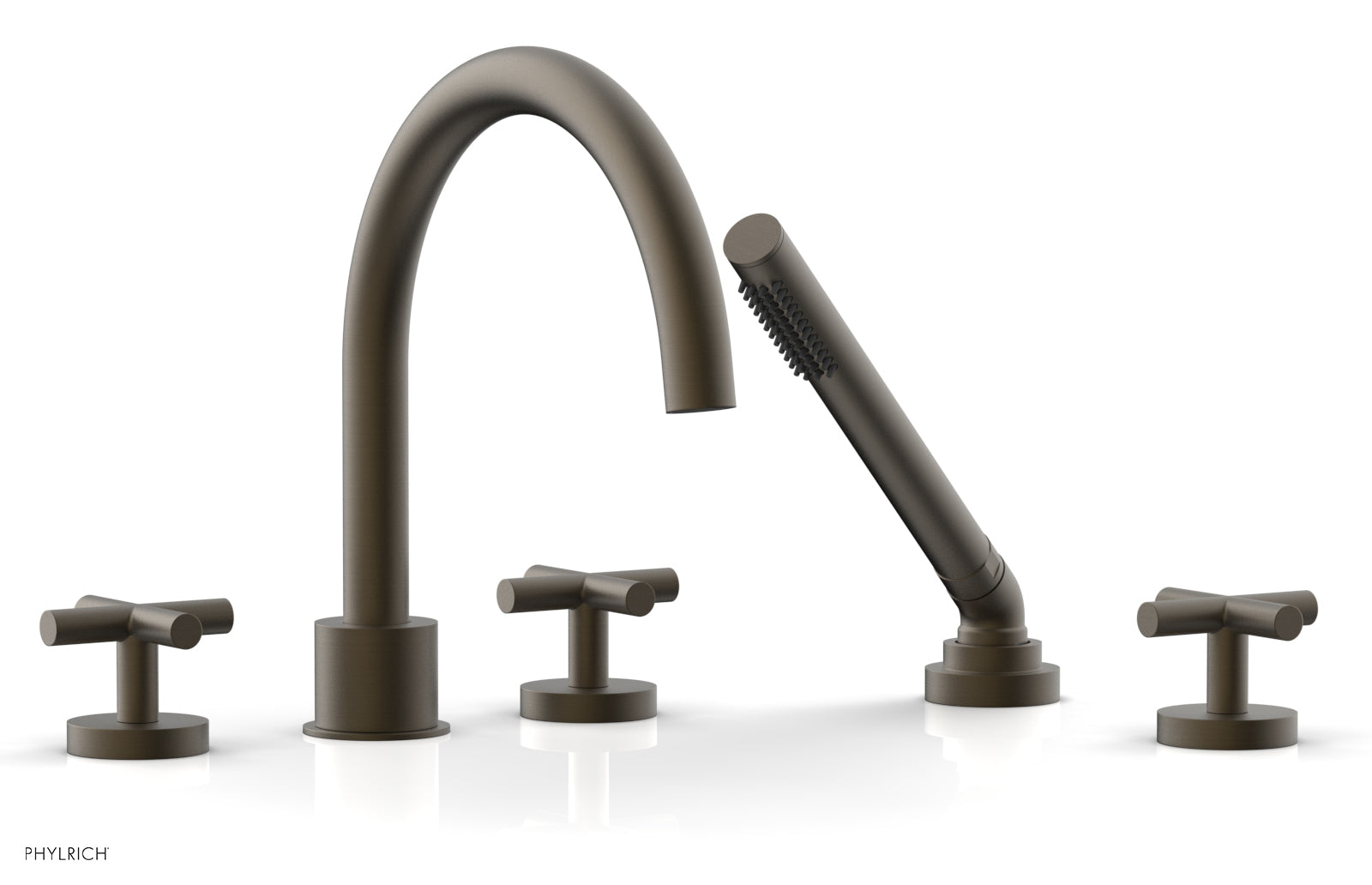 TRANSITION - Deck Tub Set with Hand Shower - Cross Handles 120-48