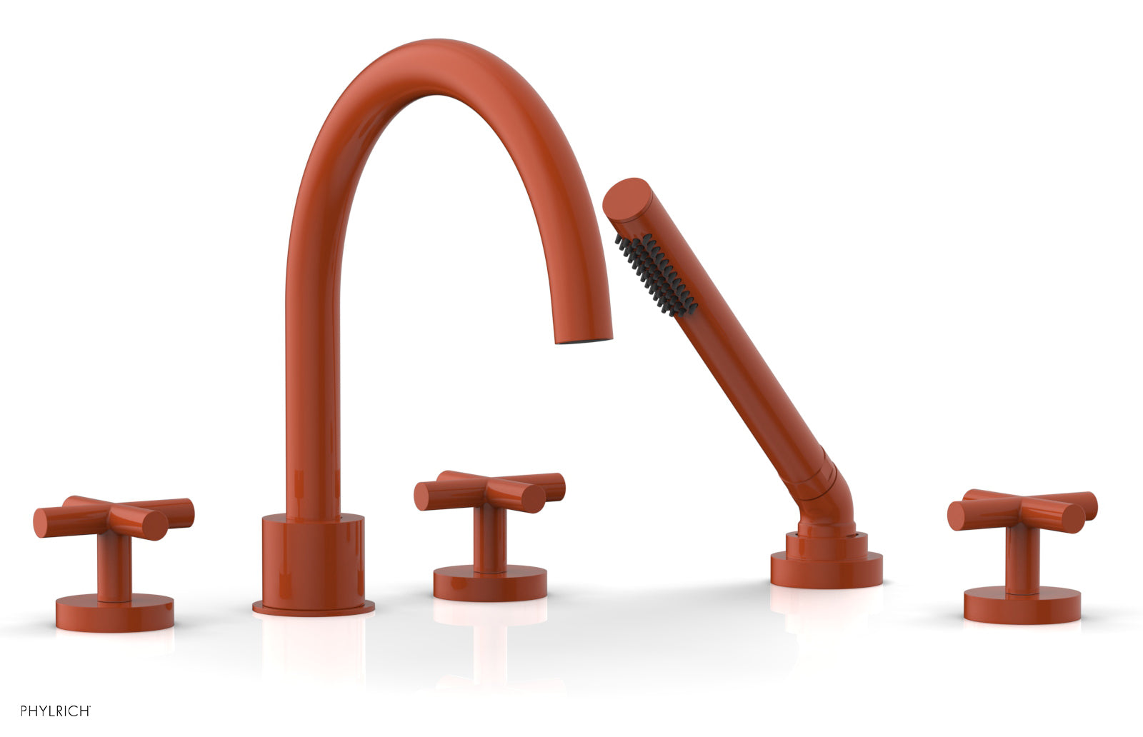 TRANSITION - Deck Tub Set with Hand Shower - Cross Handles 120-48