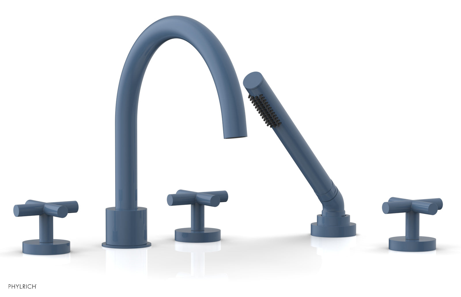 TRANSITION - Deck Tub Set with Hand Shower - Cross Handles 120-48