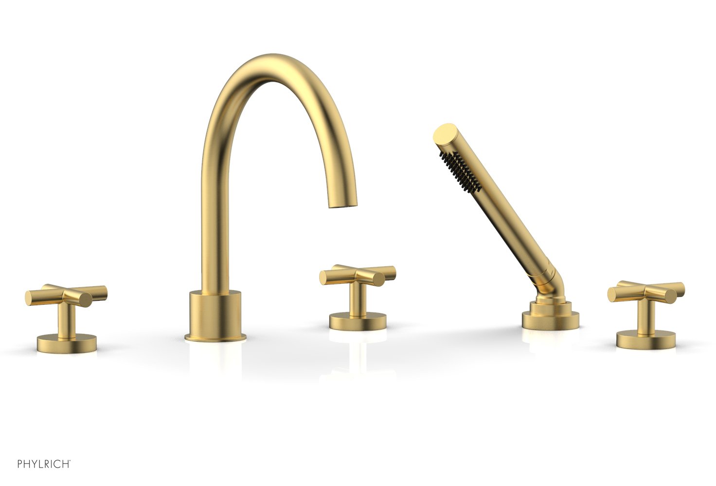 TRANSITION - Deck Tub Set with Hand Shower - Cross Handles 120-48