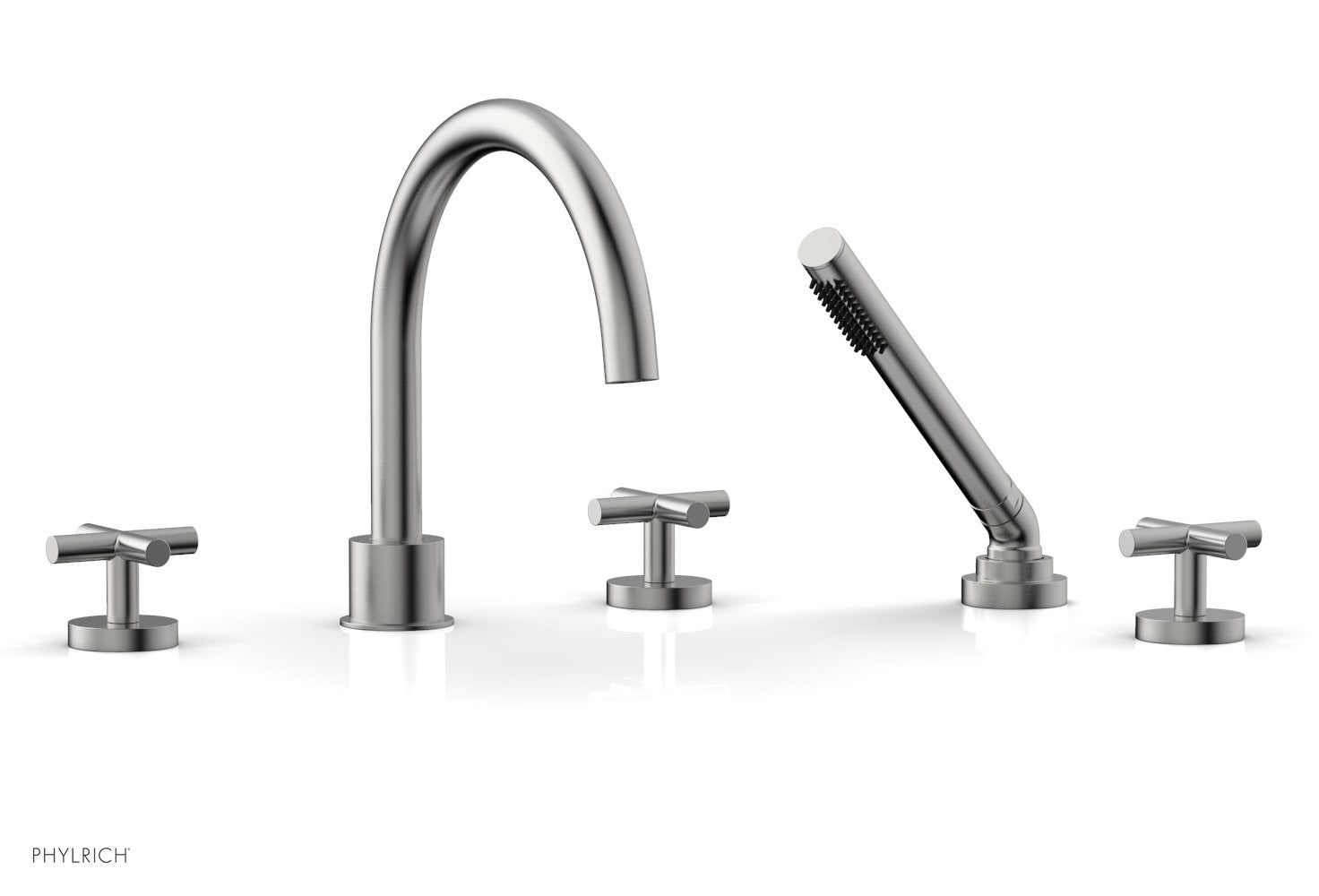 TRANSITION - Deck Tub Set with Hand Shower - Cross Handles 120-48