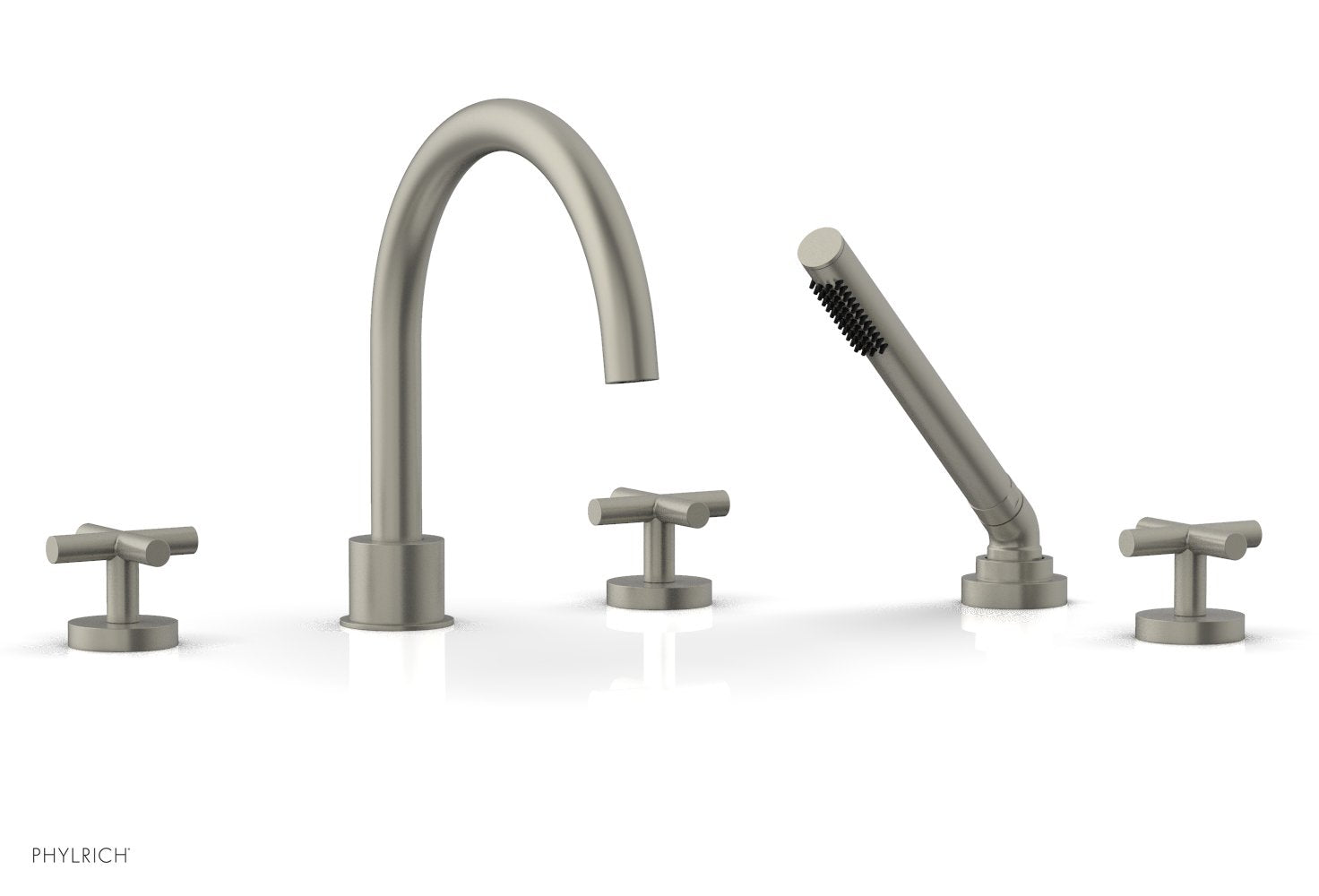 TRANSITION - Deck Tub Set with Hand Shower - Cross Handles 120-48