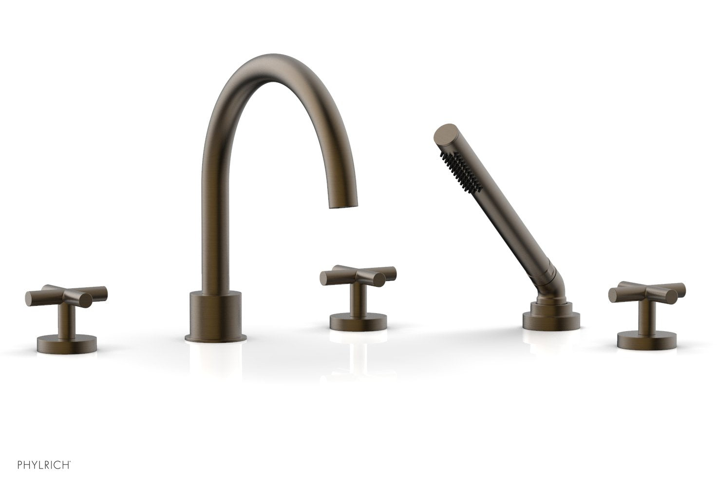 TRANSITION - Deck Tub Set with Hand Shower - Cross Handles 120-48