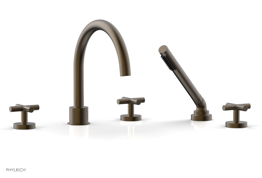 TRANSITION - Deck Tub Set with Hand Shower - Cross Handles 120-48