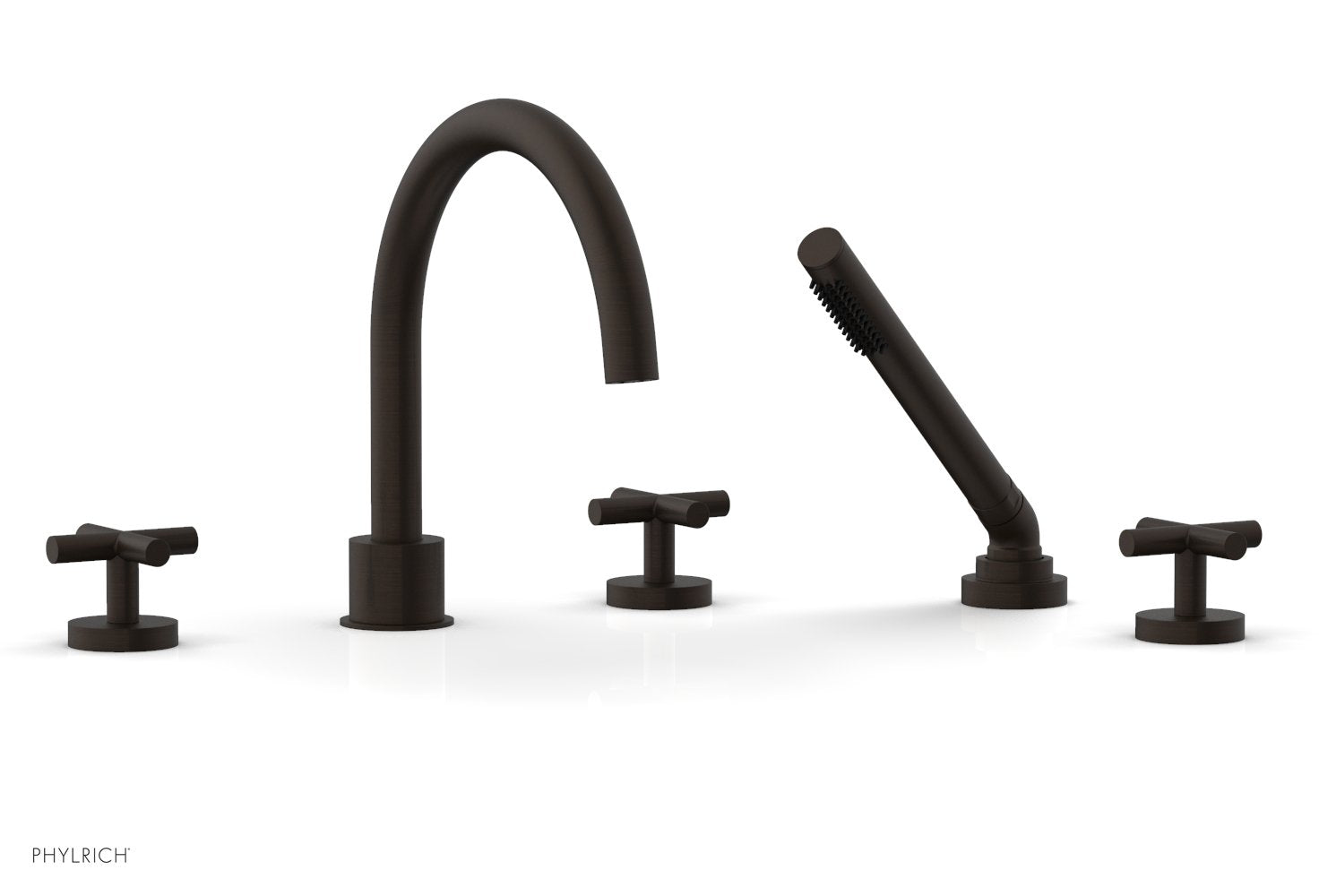 TRANSITION - Deck Tub Set with Hand Shower - Cross Handles 120-48