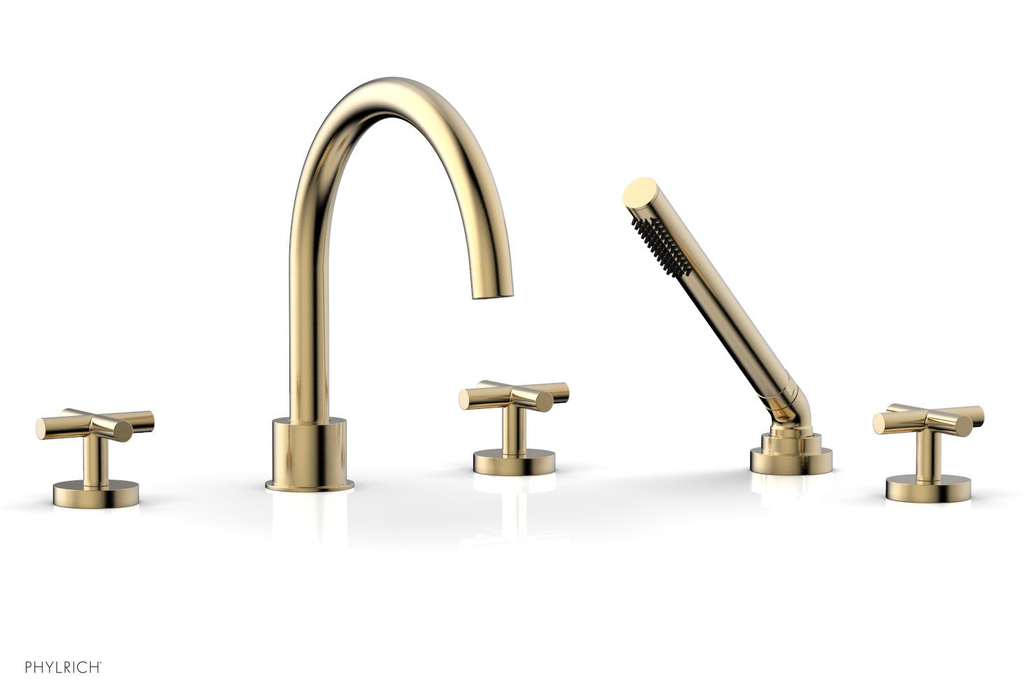 TRANSITION - Deck Tub Set with Hand Shower - Cross Handles 120-48