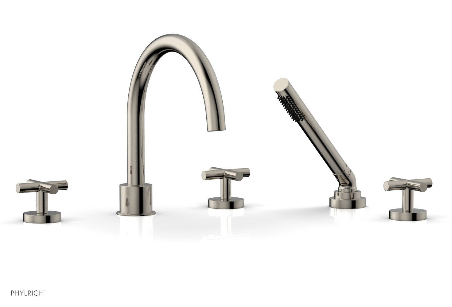 TRANSITION - Deck Tub Set with Hand Shower - Cross Handles 120-48