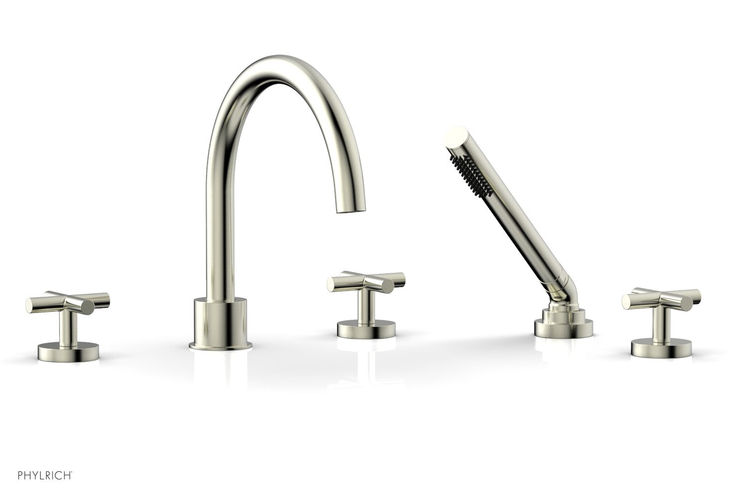 TRANSITION - Deck Tub Set with Hand Shower - Cross Handles 120-48