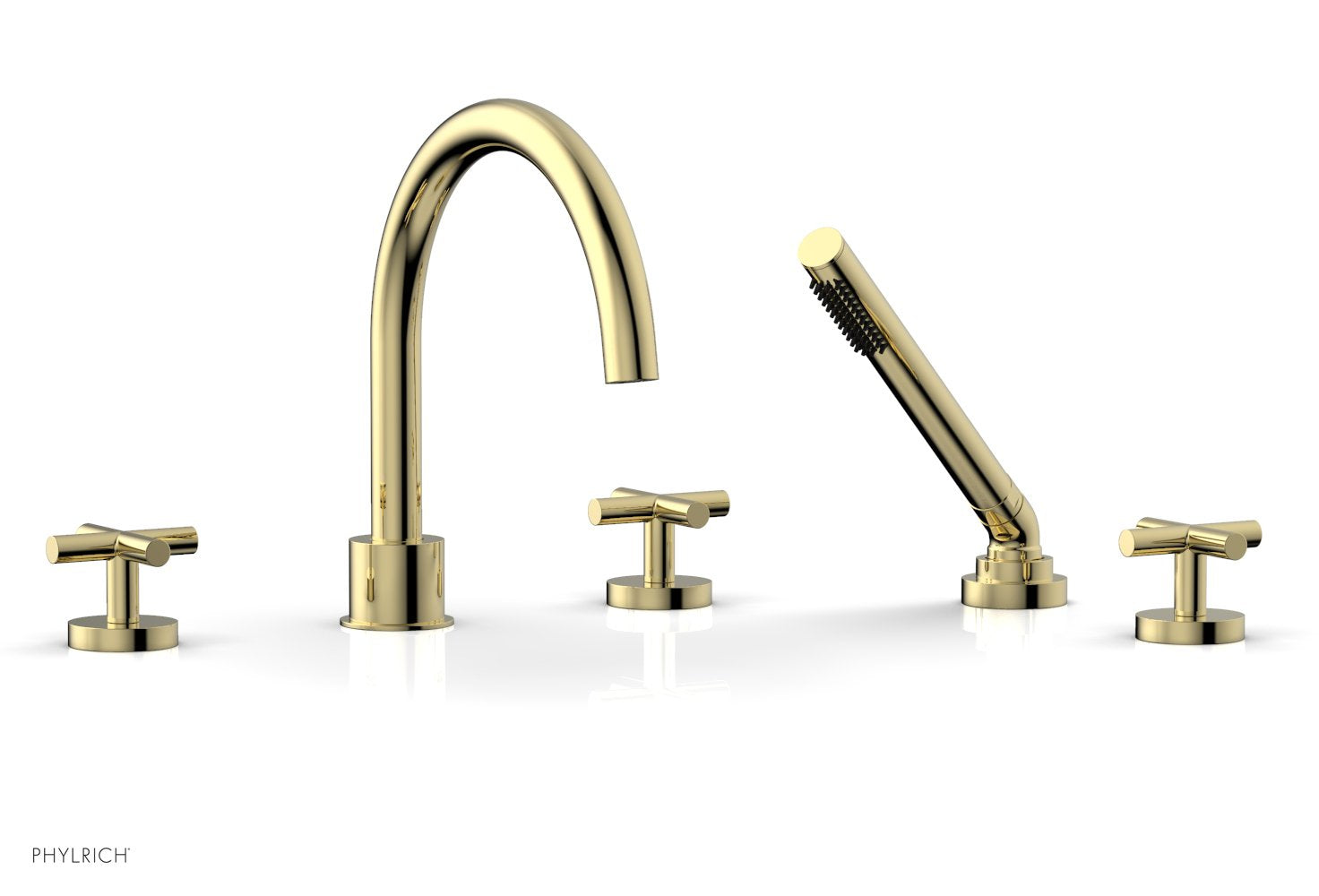 TRANSITION - Deck Tub Set with Hand Shower - Cross Handles 120-48