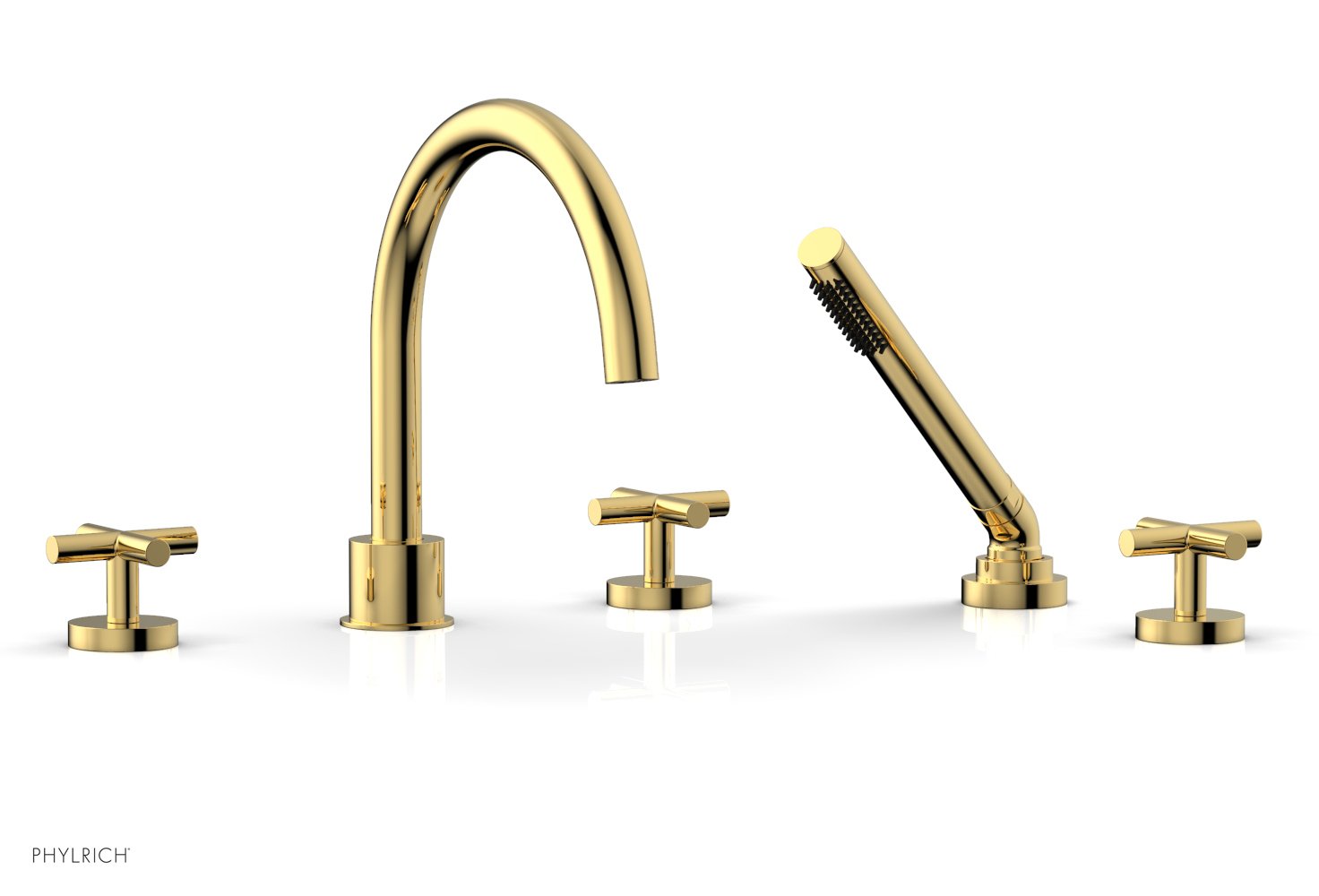 TRANSITION - Deck Tub Set with Hand Shower - Cross Handles 120-48