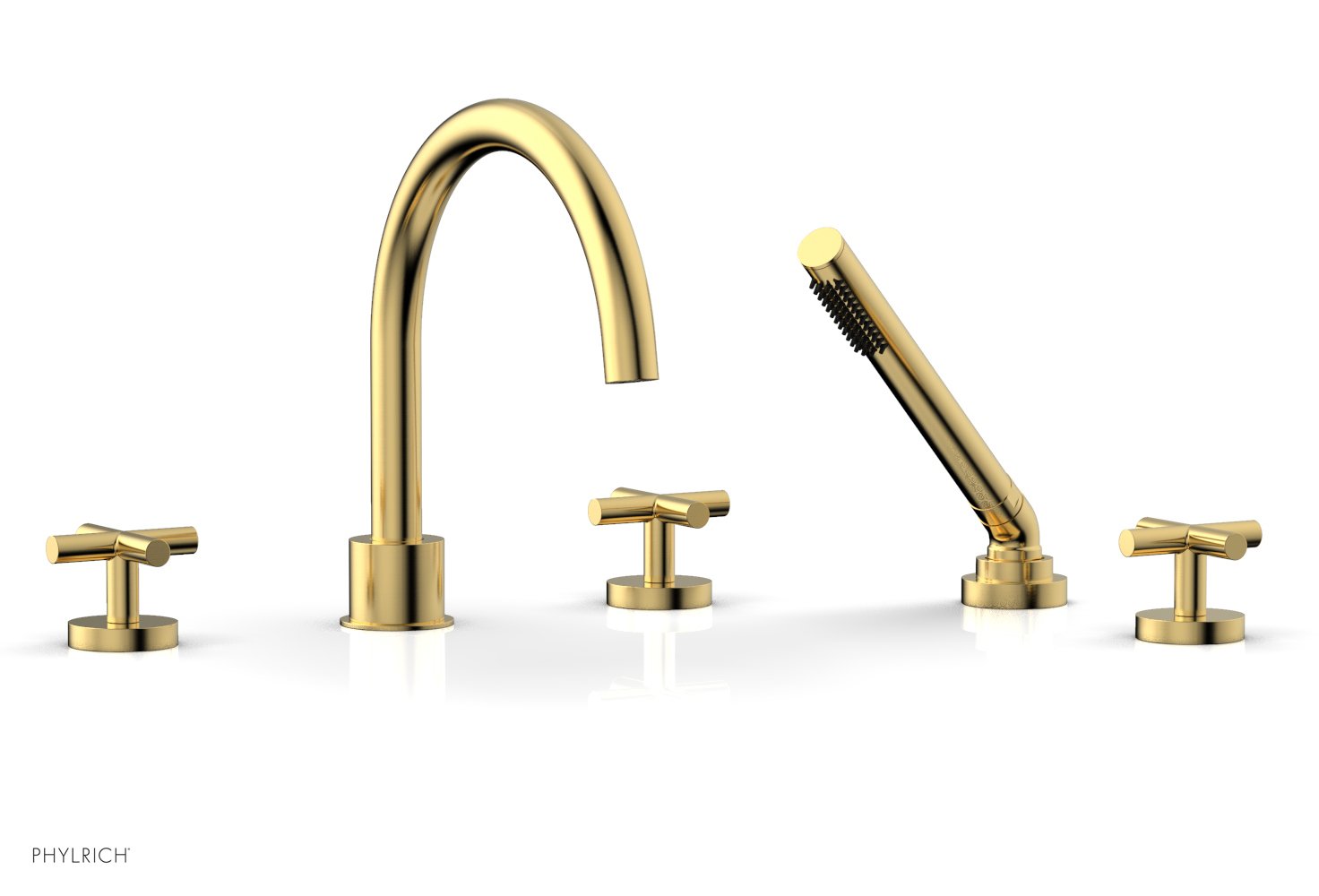 TRANSITION - Deck Tub Set with Hand Shower - Cross Handles 120-48
