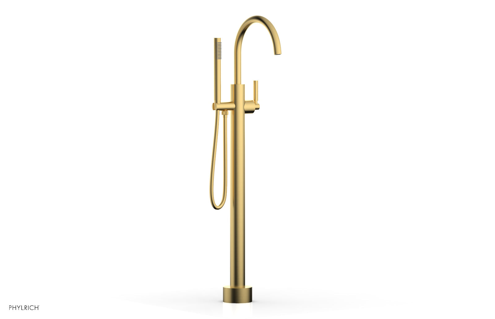 BASIC Tall Floor Mount Tub Filler - Lever Handle with Hand Shower D130-44-01