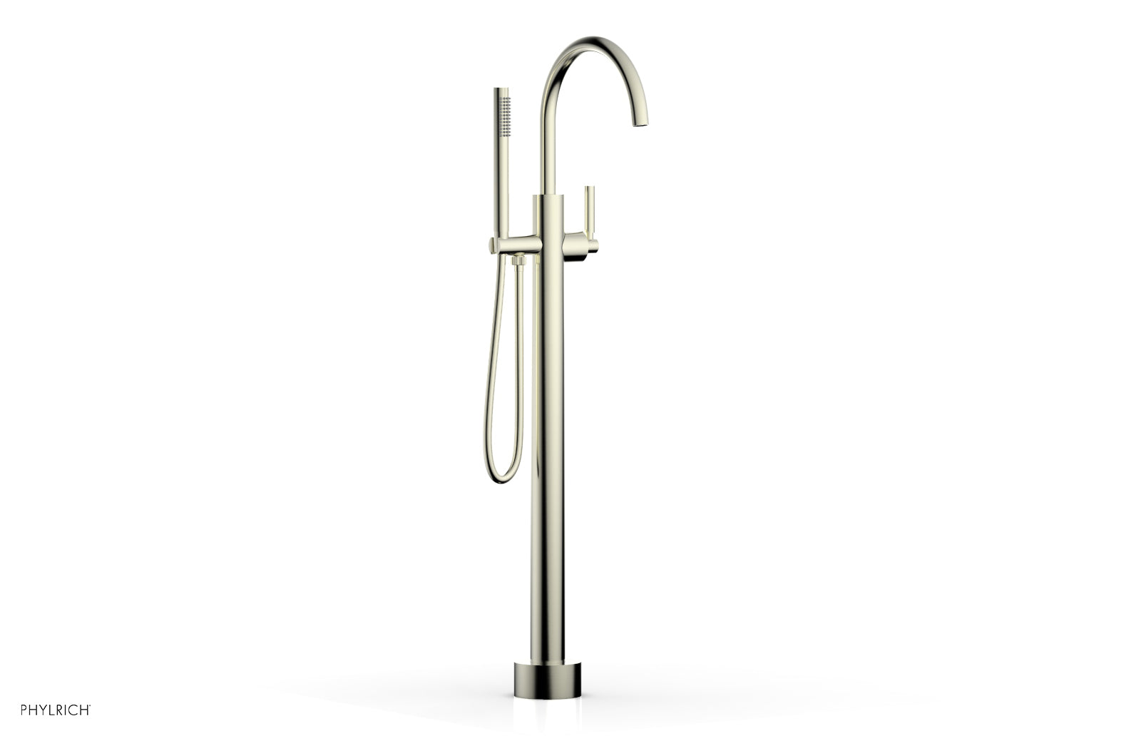 BASIC Tall Floor Mount Tub Filler - Lever Handle with Hand Shower D130-44-01