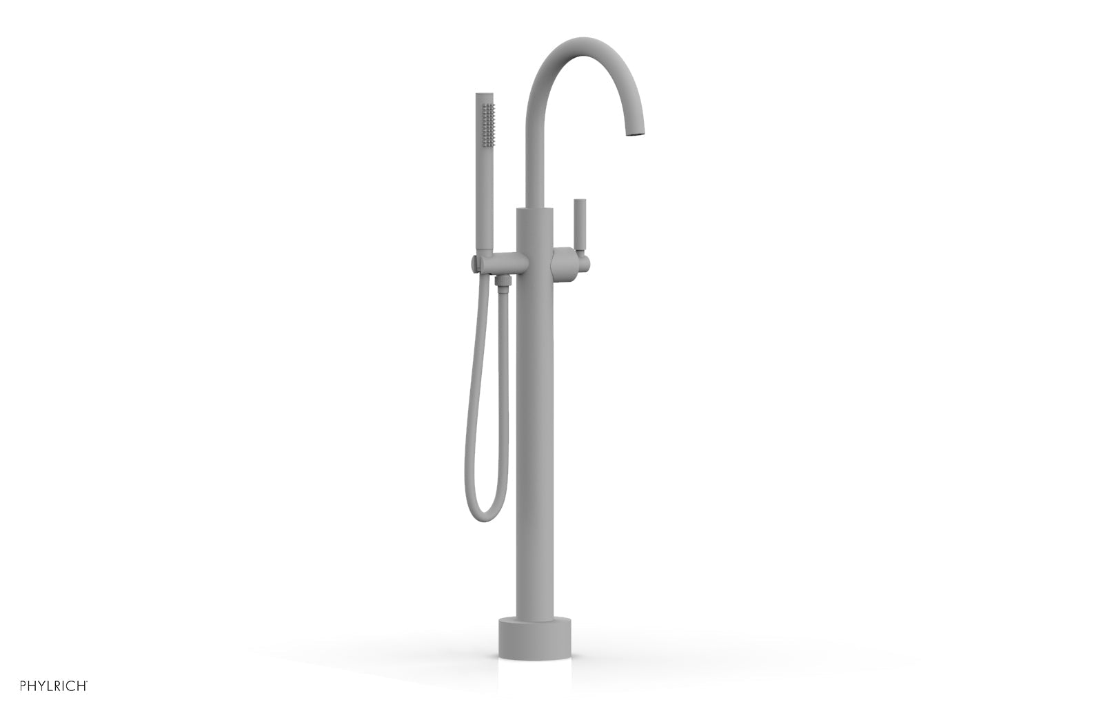 BASIC Low Floor Mount Tub Filler - Lever Handle with Hand Shower D130-44-03