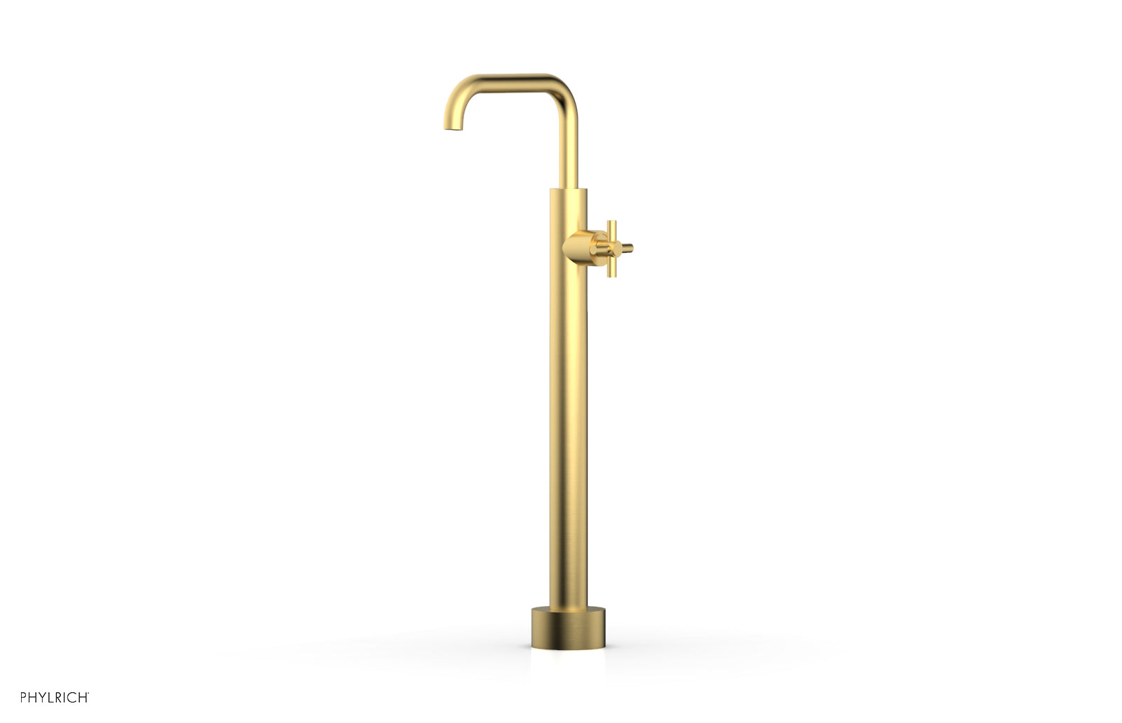 BASIC Low Floor Mount Tub Filler - Cross Handle D131-45-04