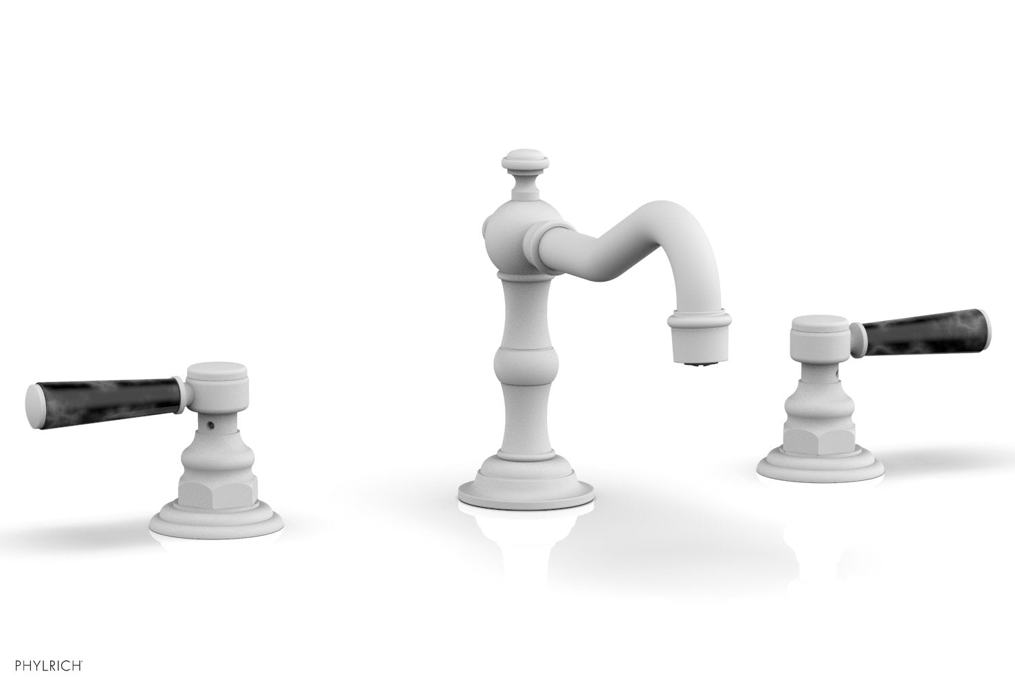 HENRI Widespread Faucet - Black Marble Lever Handles 161-03