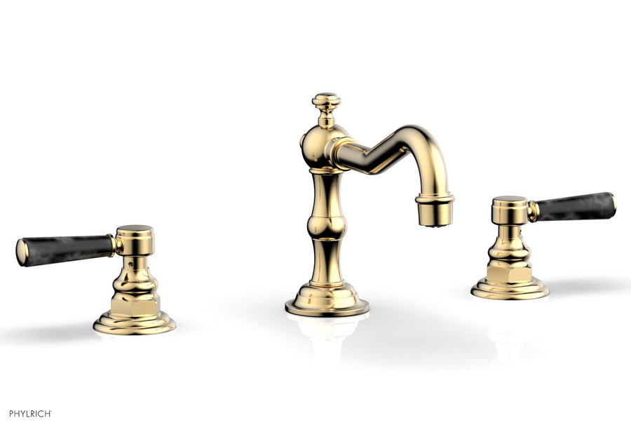 HENRI Widespread Faucet - Black Marble Lever Handles 161-03