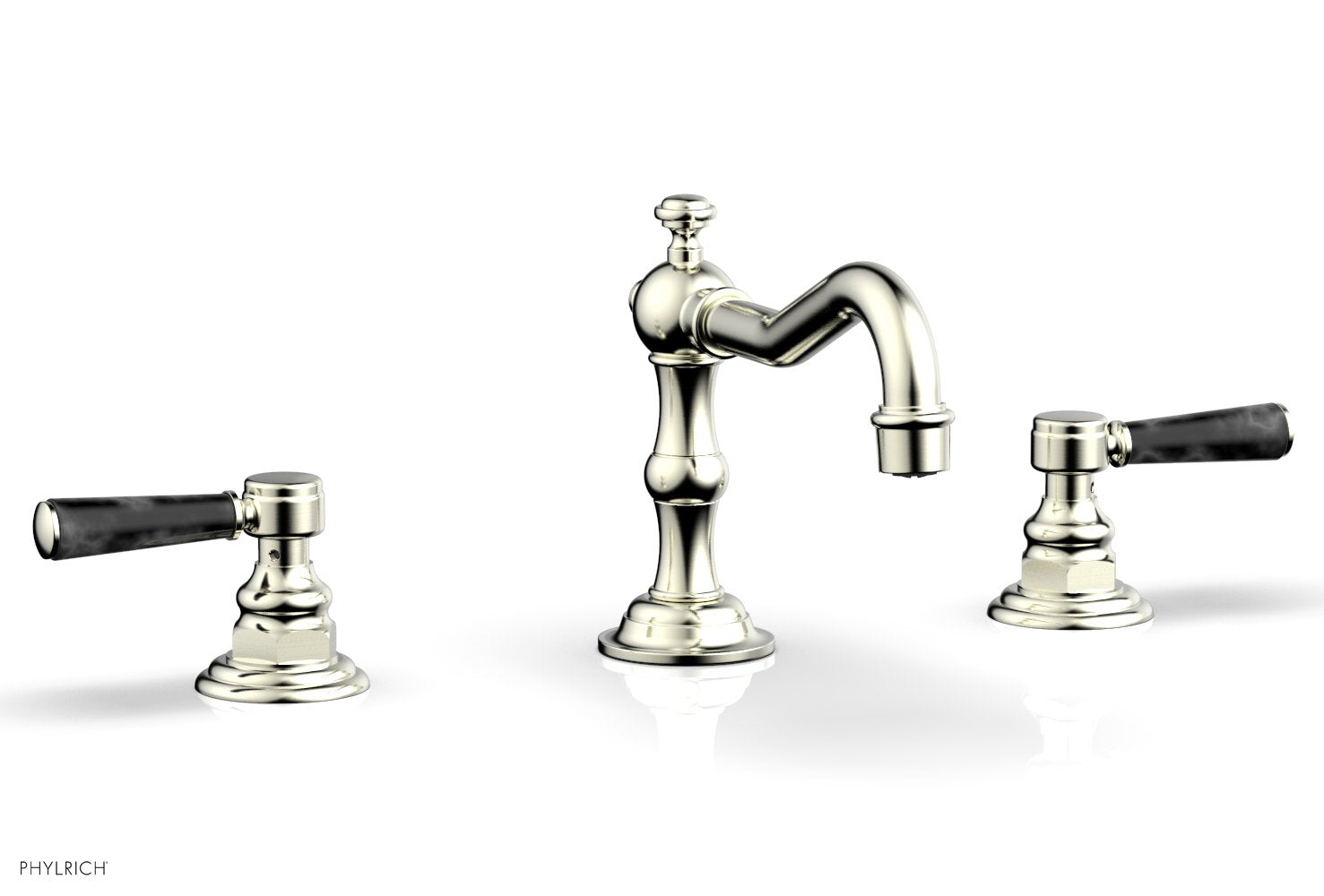 HENRI Widespread Faucet - Black Marble Lever Handles 161-03