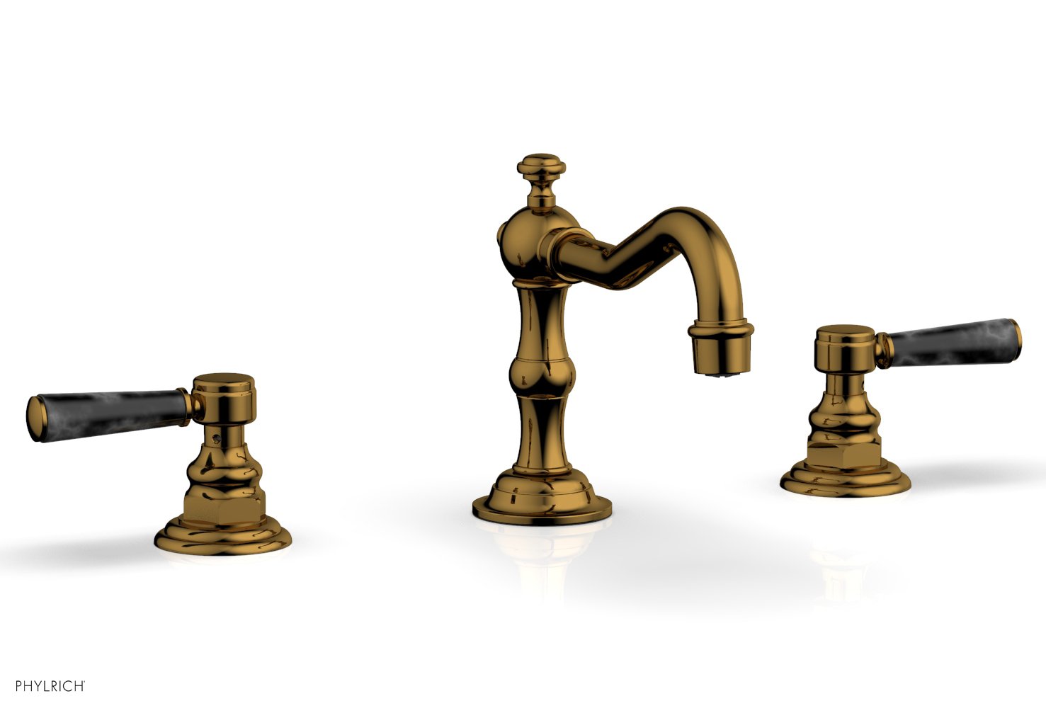 HENRI Widespread Faucet - Black Marble Lever Handles 161-03