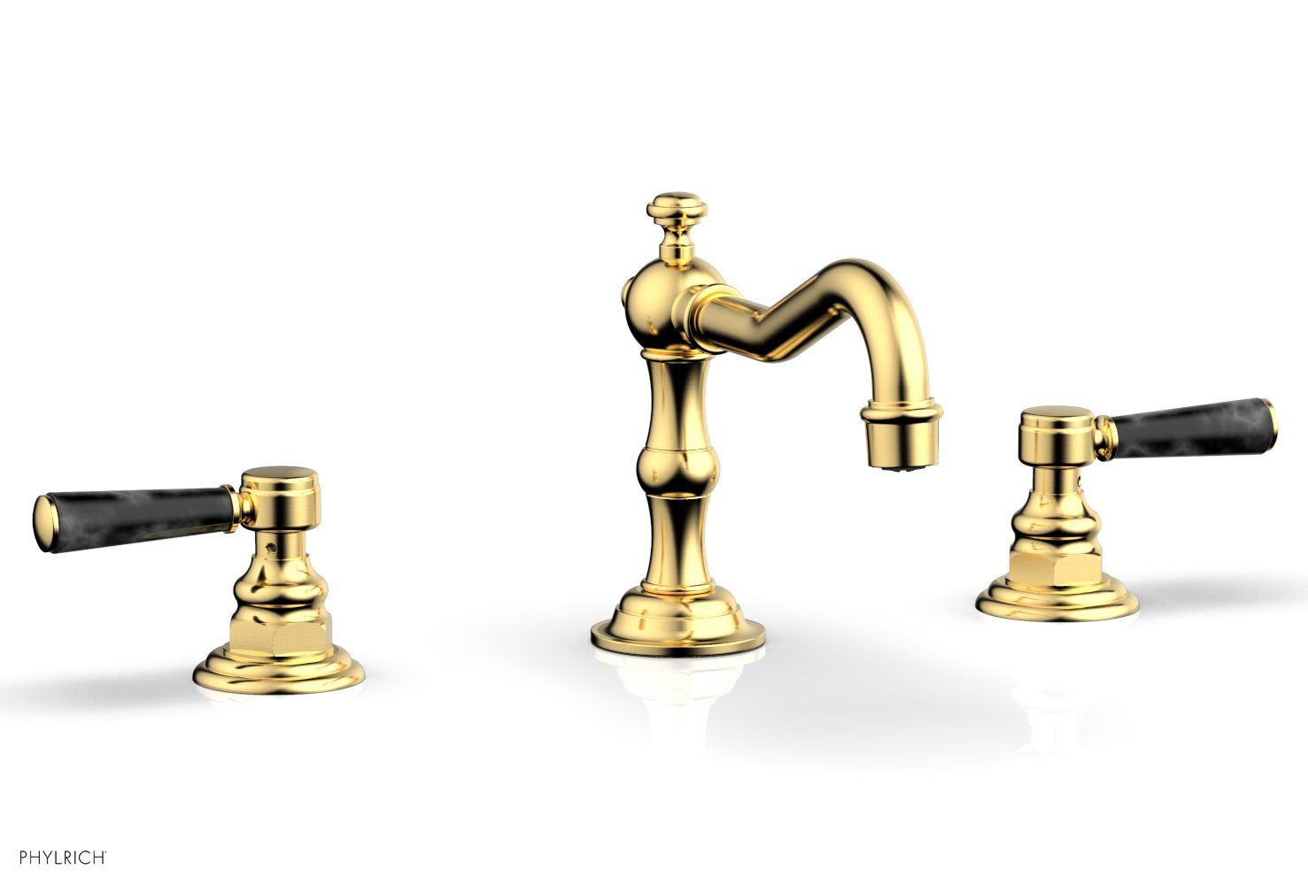 HENRI Widespread Faucet - Black Marble Lever Handles 161-03