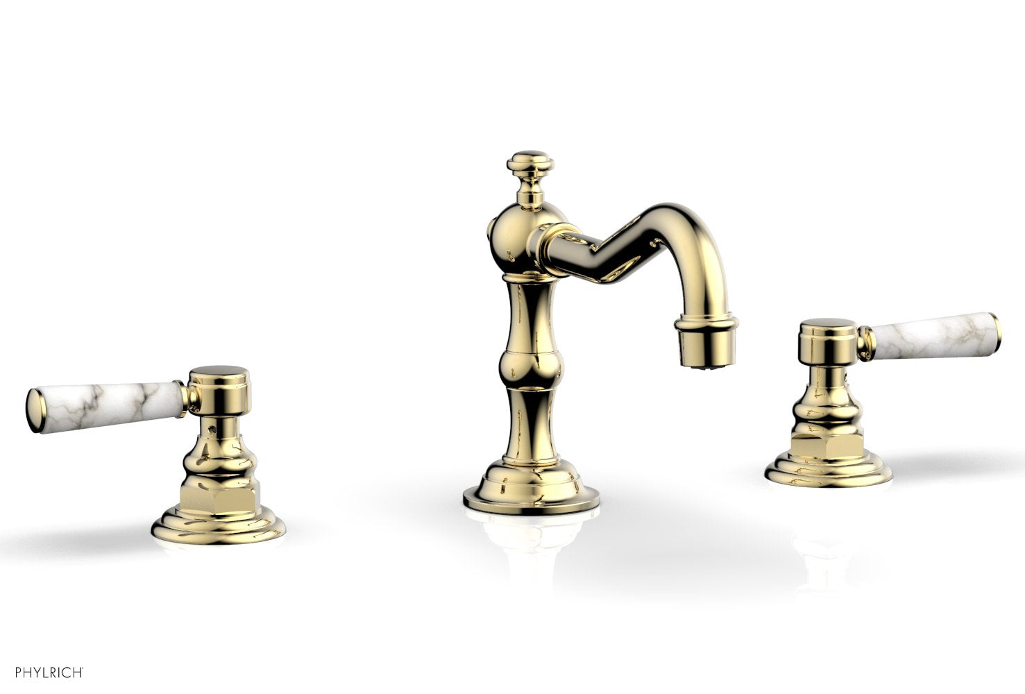 HENRI Widespread Faucet - White Marble Lever Handles 161-03