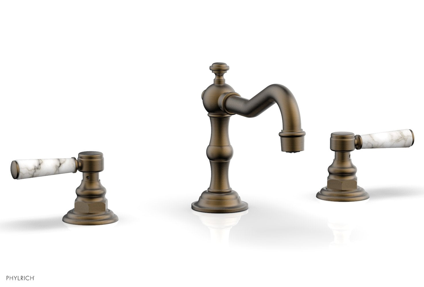 HENRI Widespread Faucet - White Marble Lever Handles 161-03