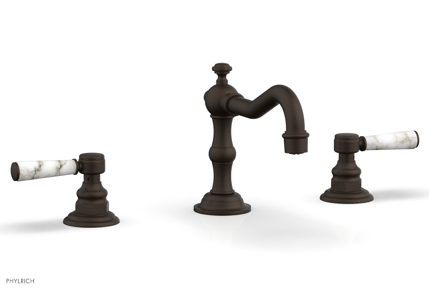 HENRI Widespread Faucet - White Marble Lever Handles 161-03