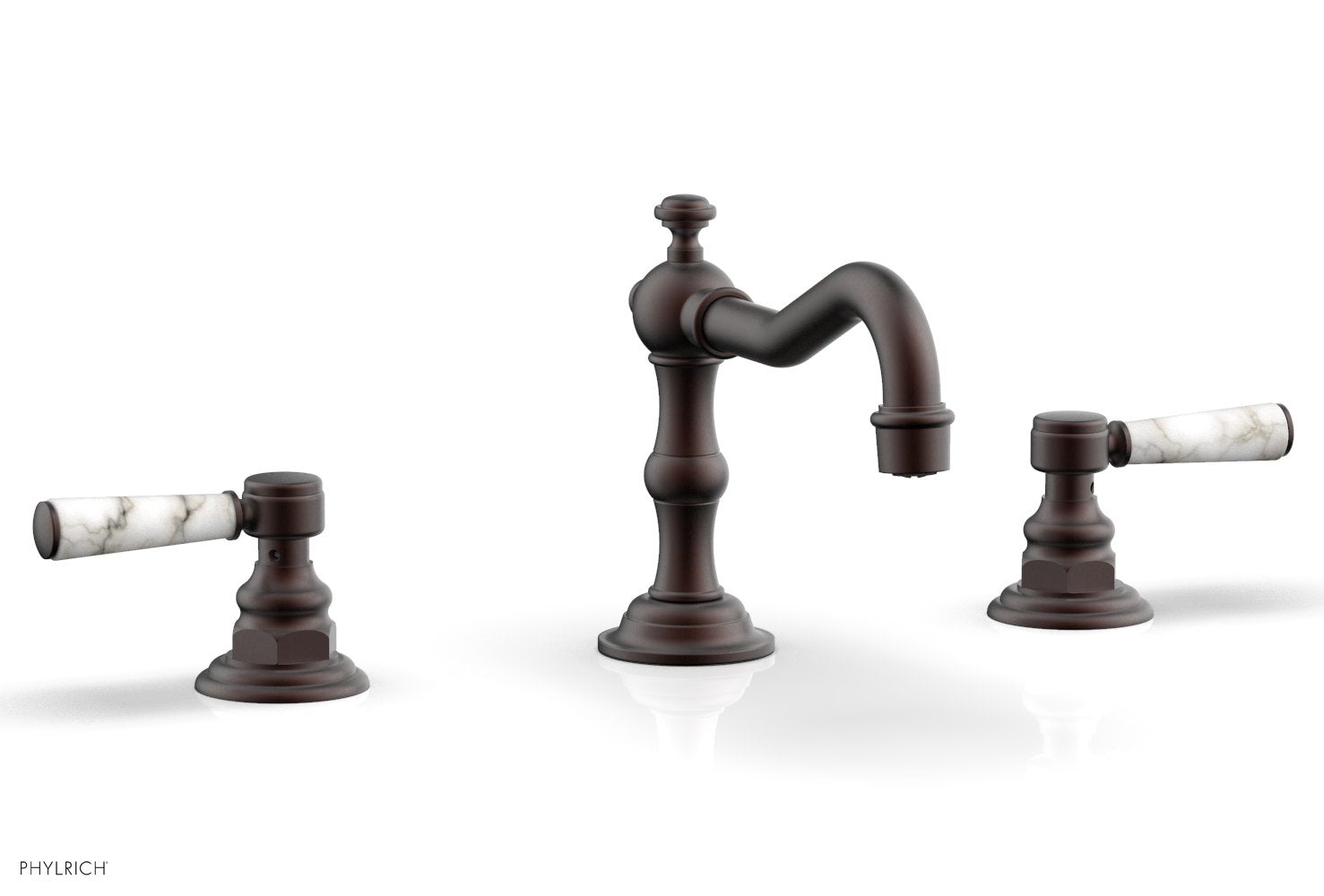 HENRI Widespread Faucet - White Marble Lever Handles 161-03