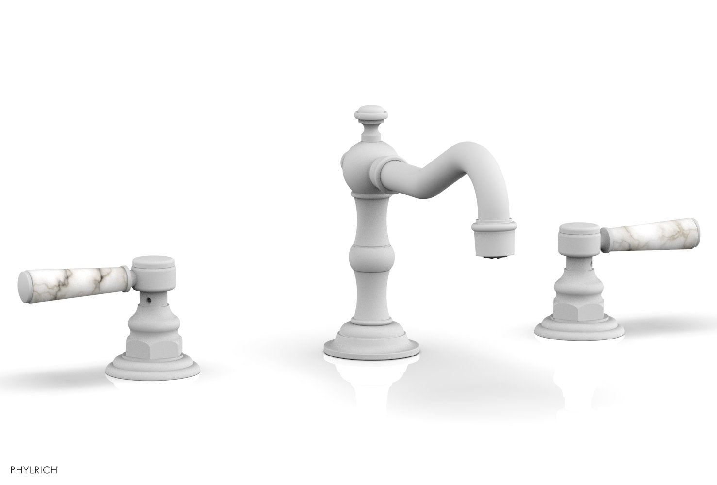 HENRI Widespread Faucet - White Marble Lever Handles 161-03