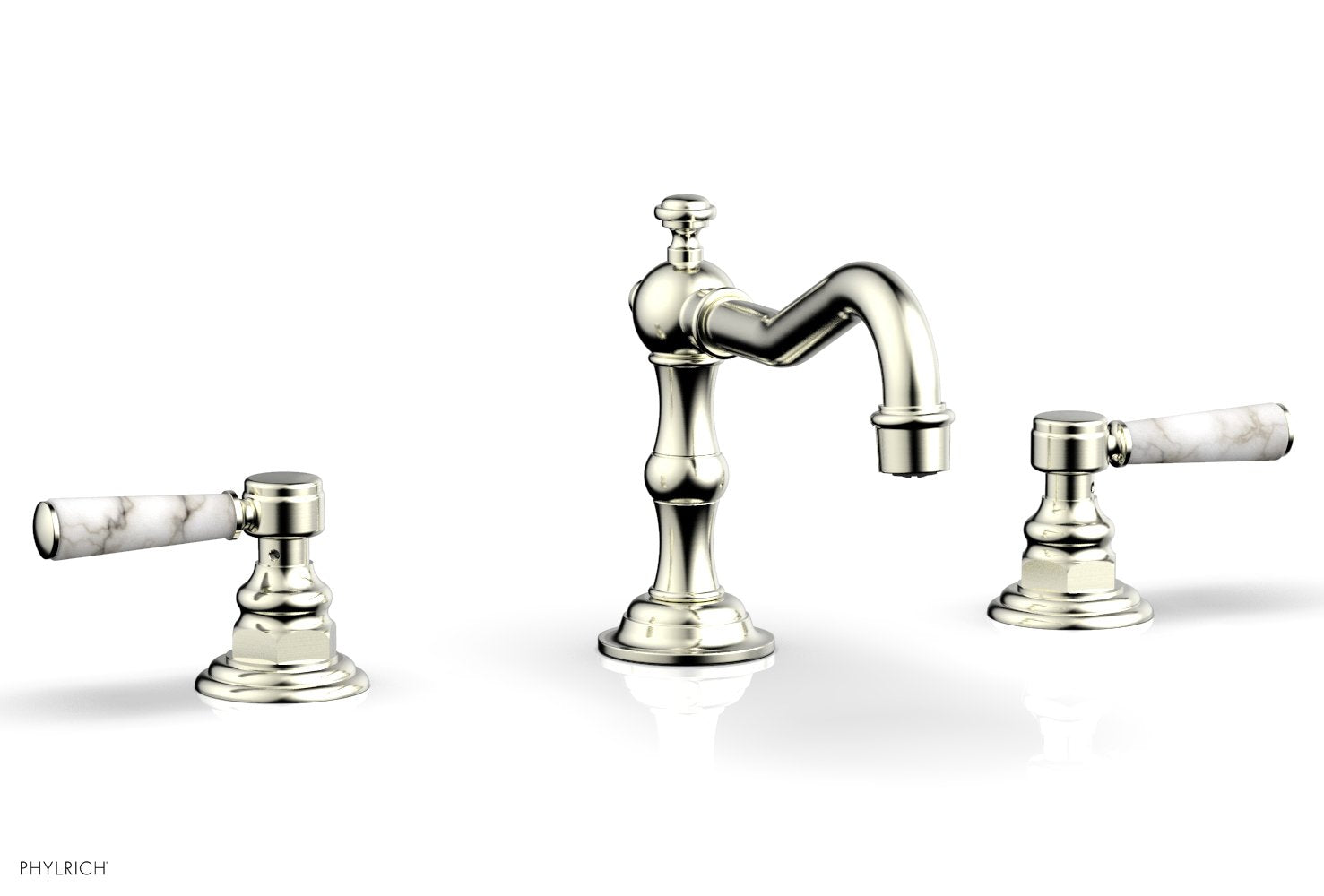 HENRI Widespread Faucet - White Marble Lever Handles 161-03