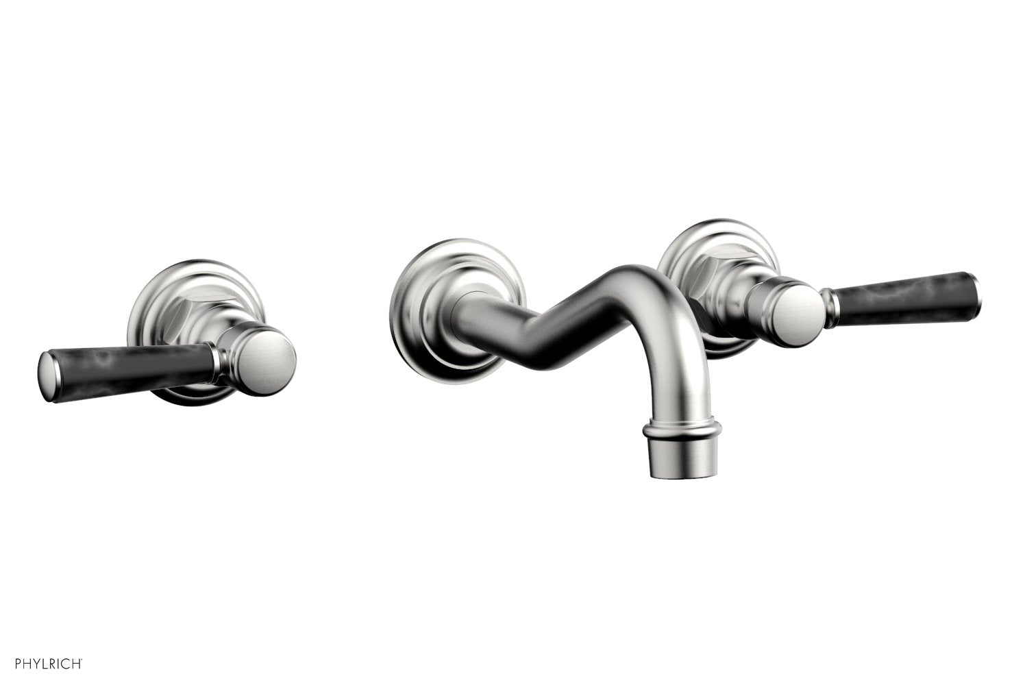 HENRI Wall Lavatory Set - Black Marble Lever Handles 161-13