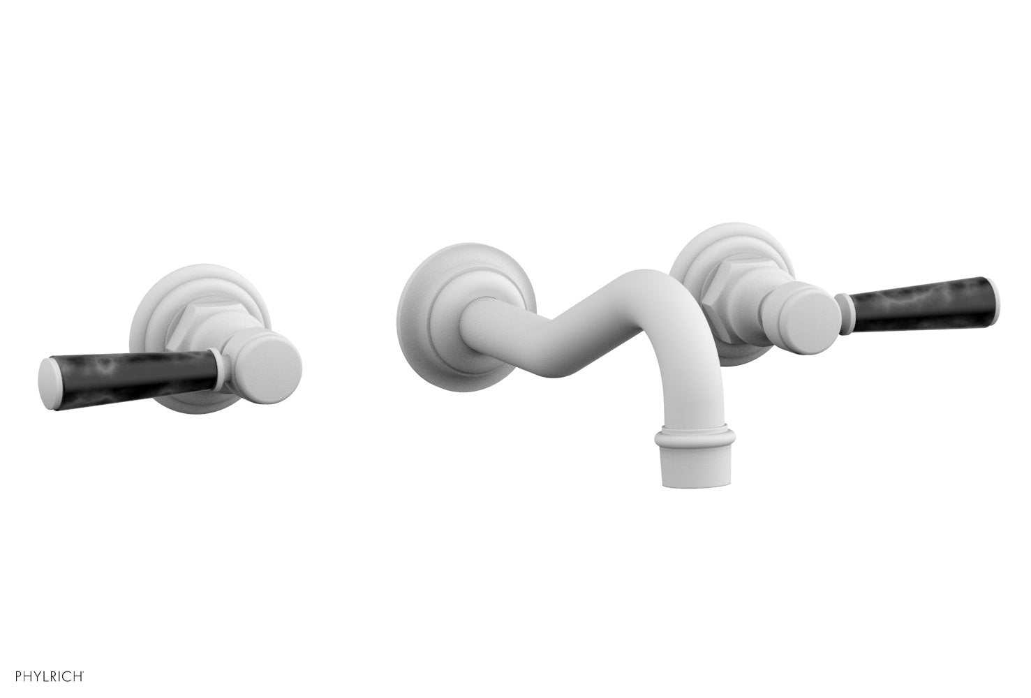 HENRI Wall Lavatory Set - Black Marble Lever Handles 161-13