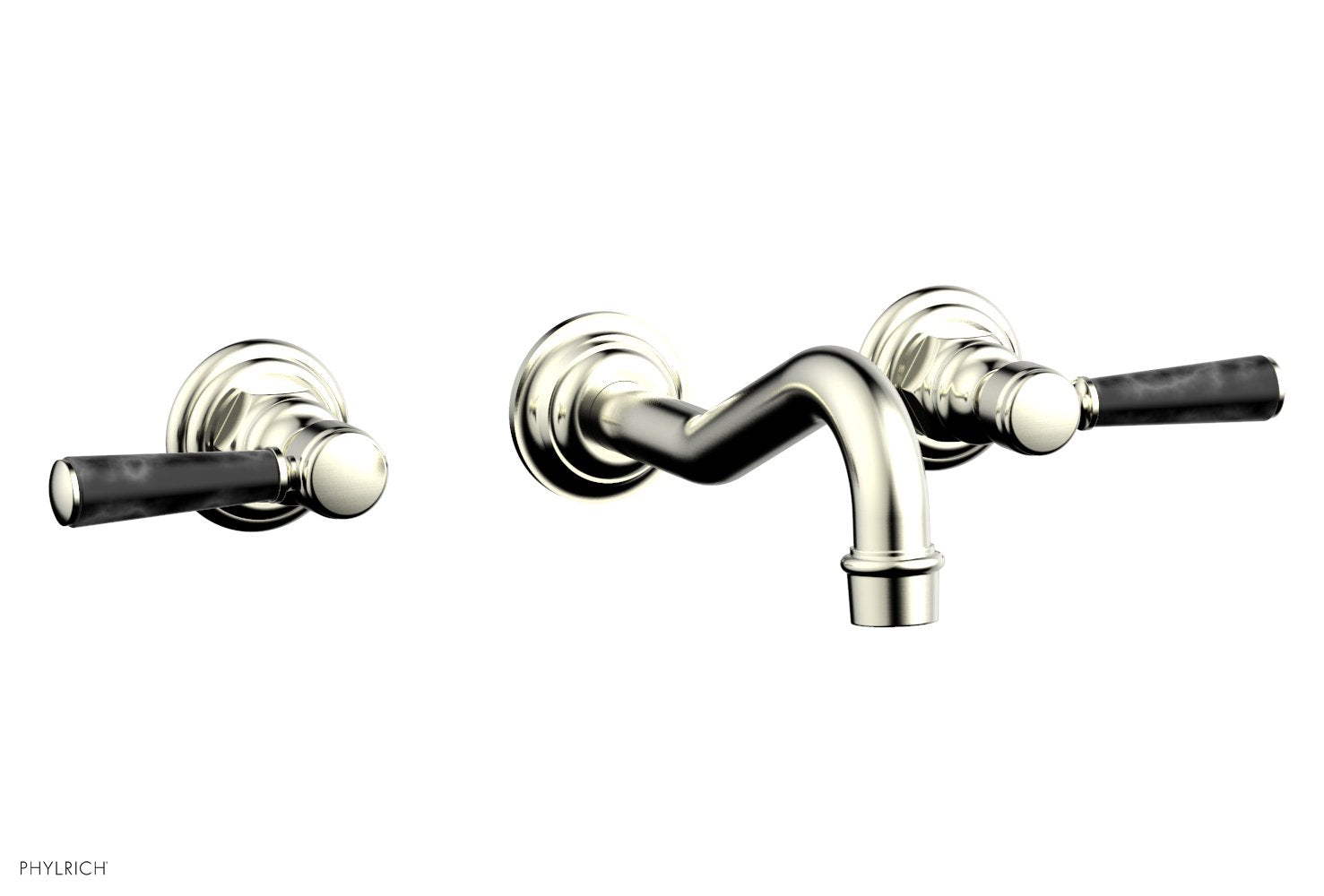 HENRI Wall Lavatory Set - Black Marble Lever Handles 161-13