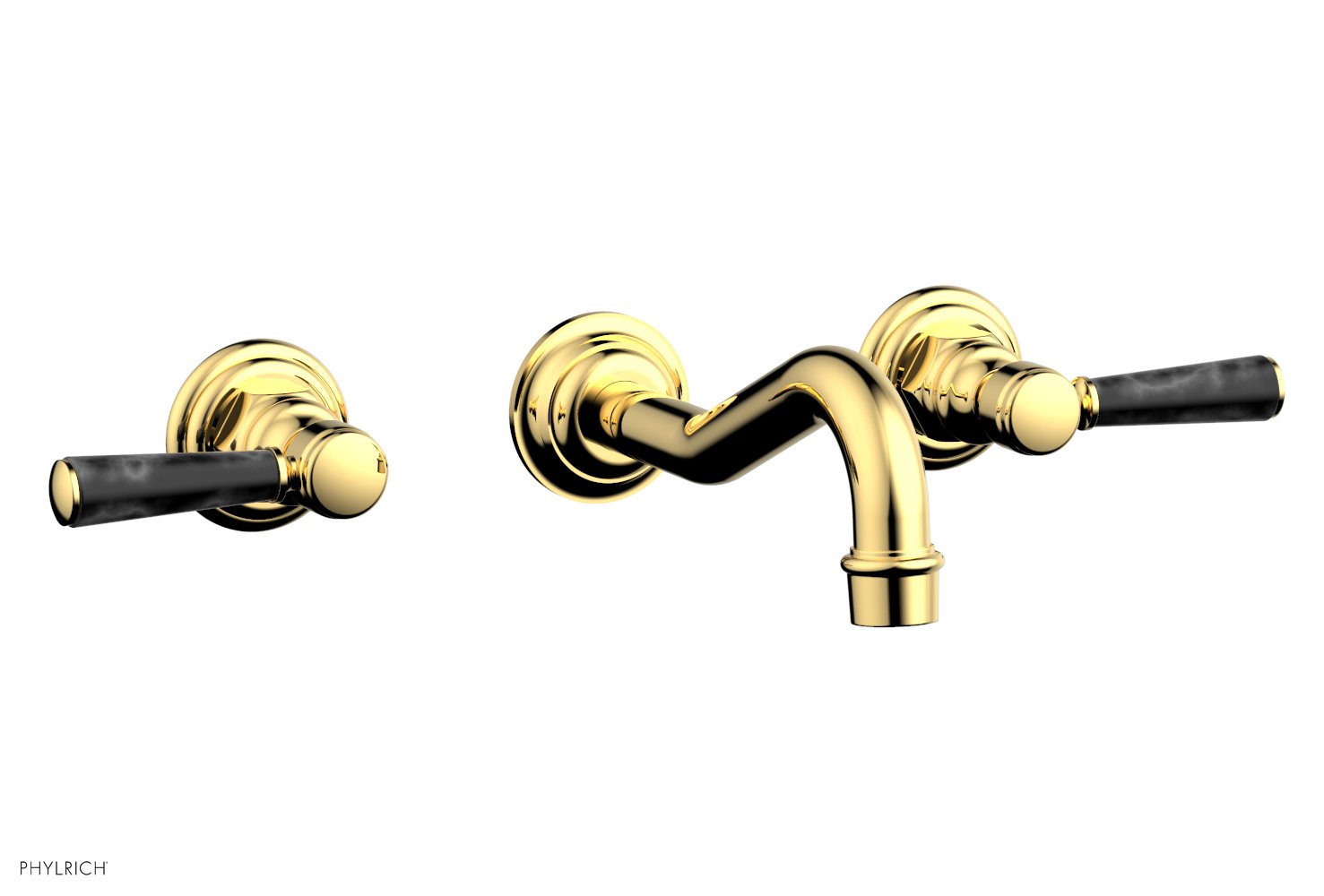 HENRI Wall Lavatory Set - Black Marble Lever Handles 161-13