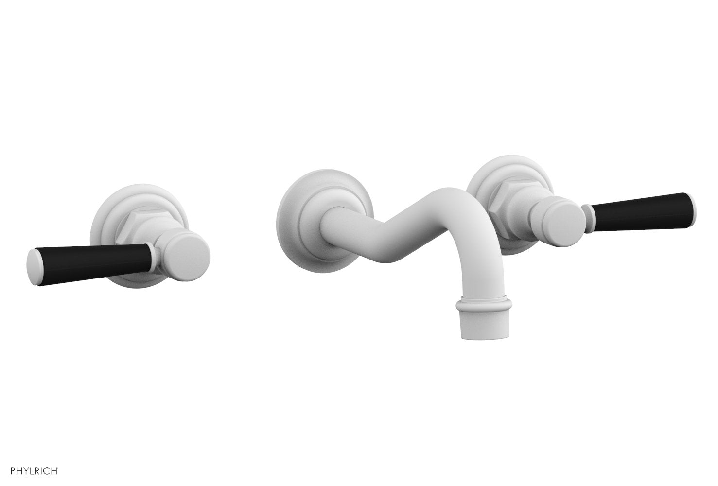 HENRI Wall Lavatory Set - Satin Black Lever Handles 161-12