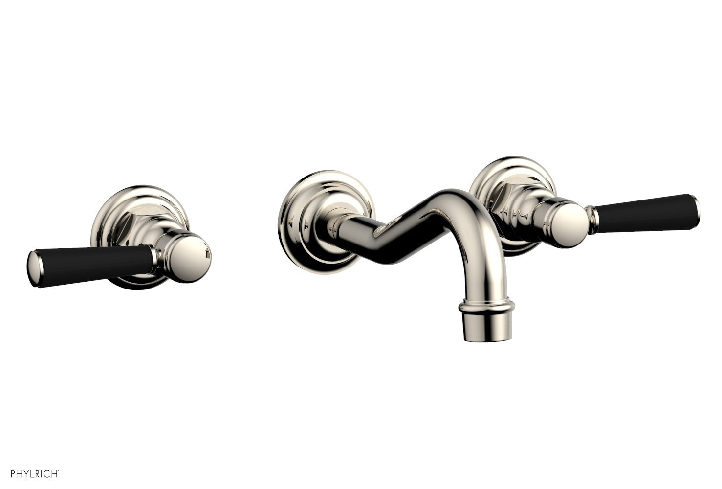 HENRI Wall Lavatory Set - Satin Black Lever Handles 161-12