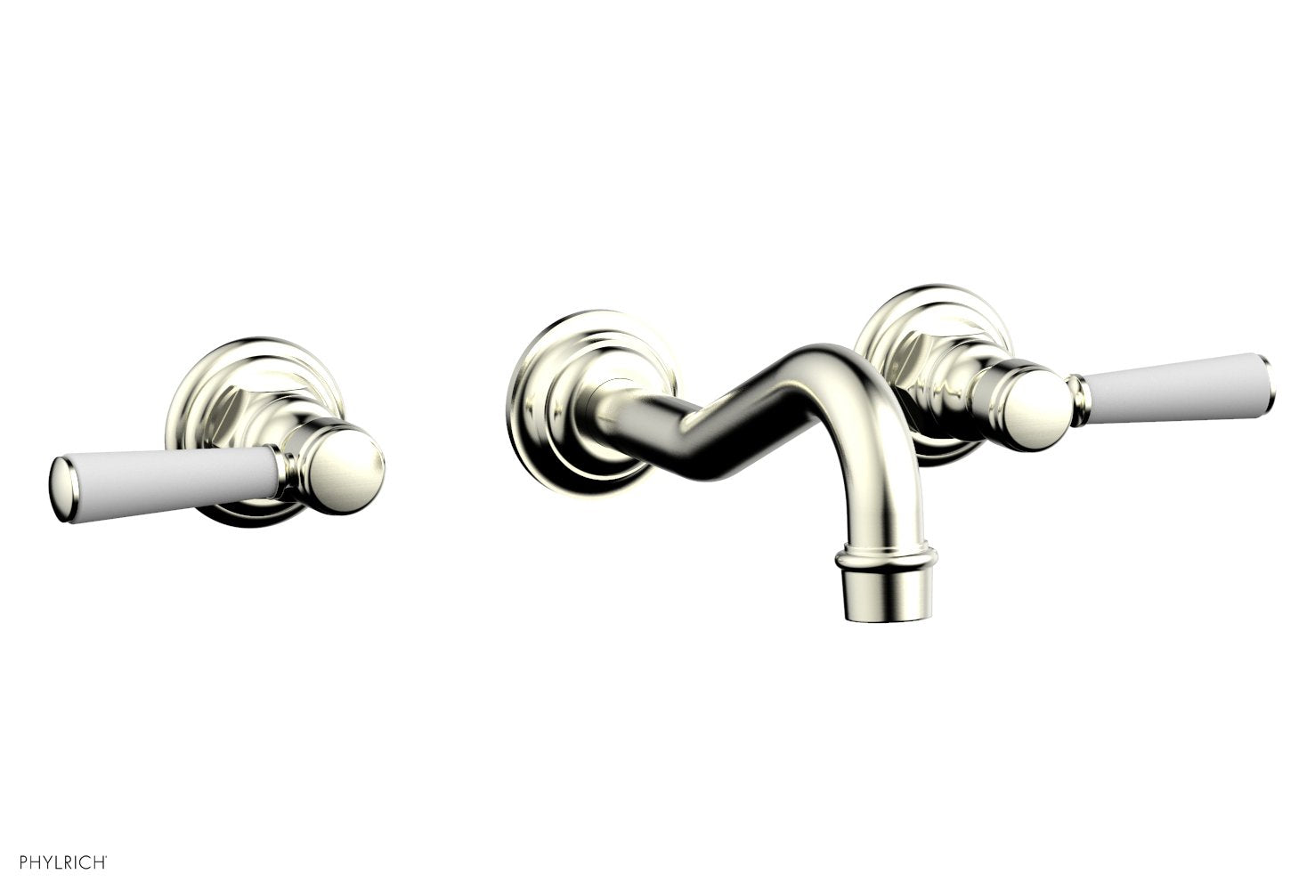 HENRI Wall Lavatory Set - Satin White Lever Handles 161-12