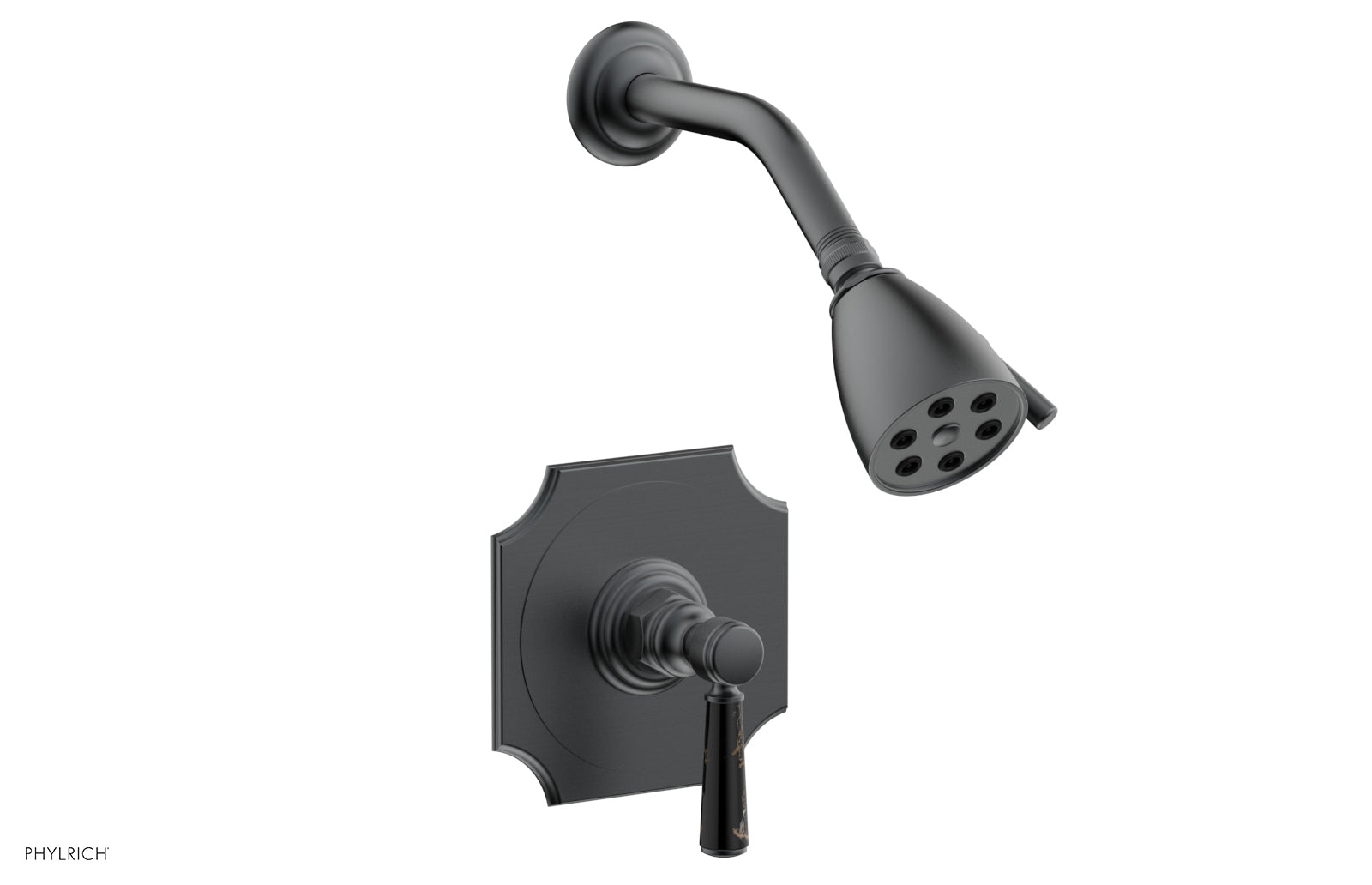 HENRI Pressure Balance Shower Set - Black Marble Handle 161-23