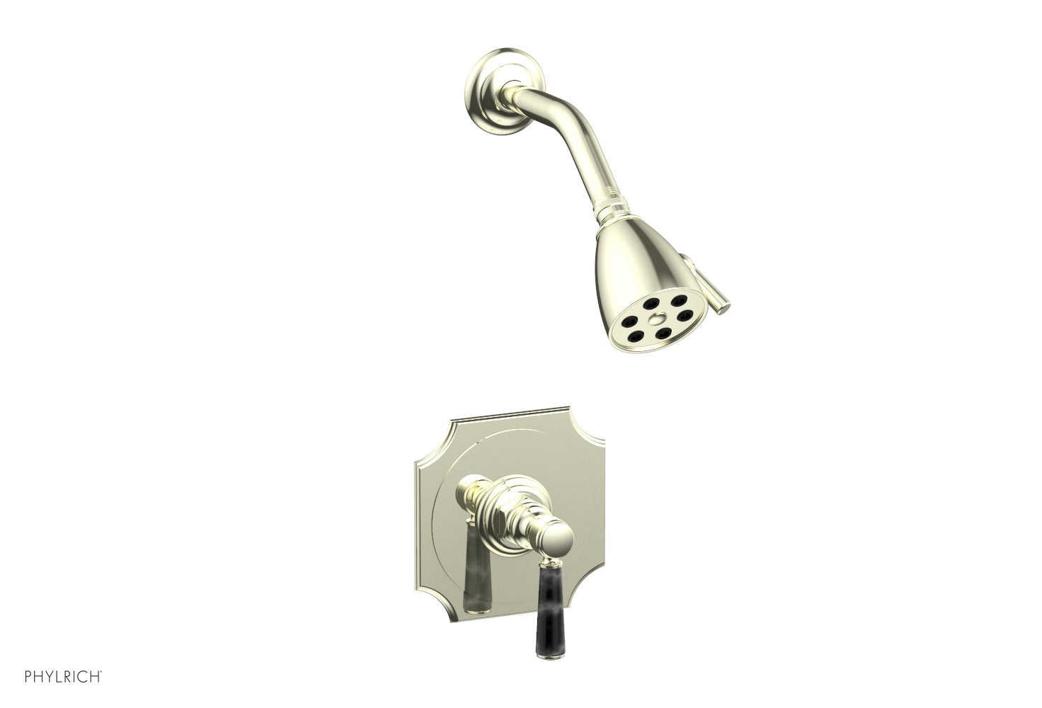 HENRI Pressure Balance Shower Set - Black Marble Handle 161-23