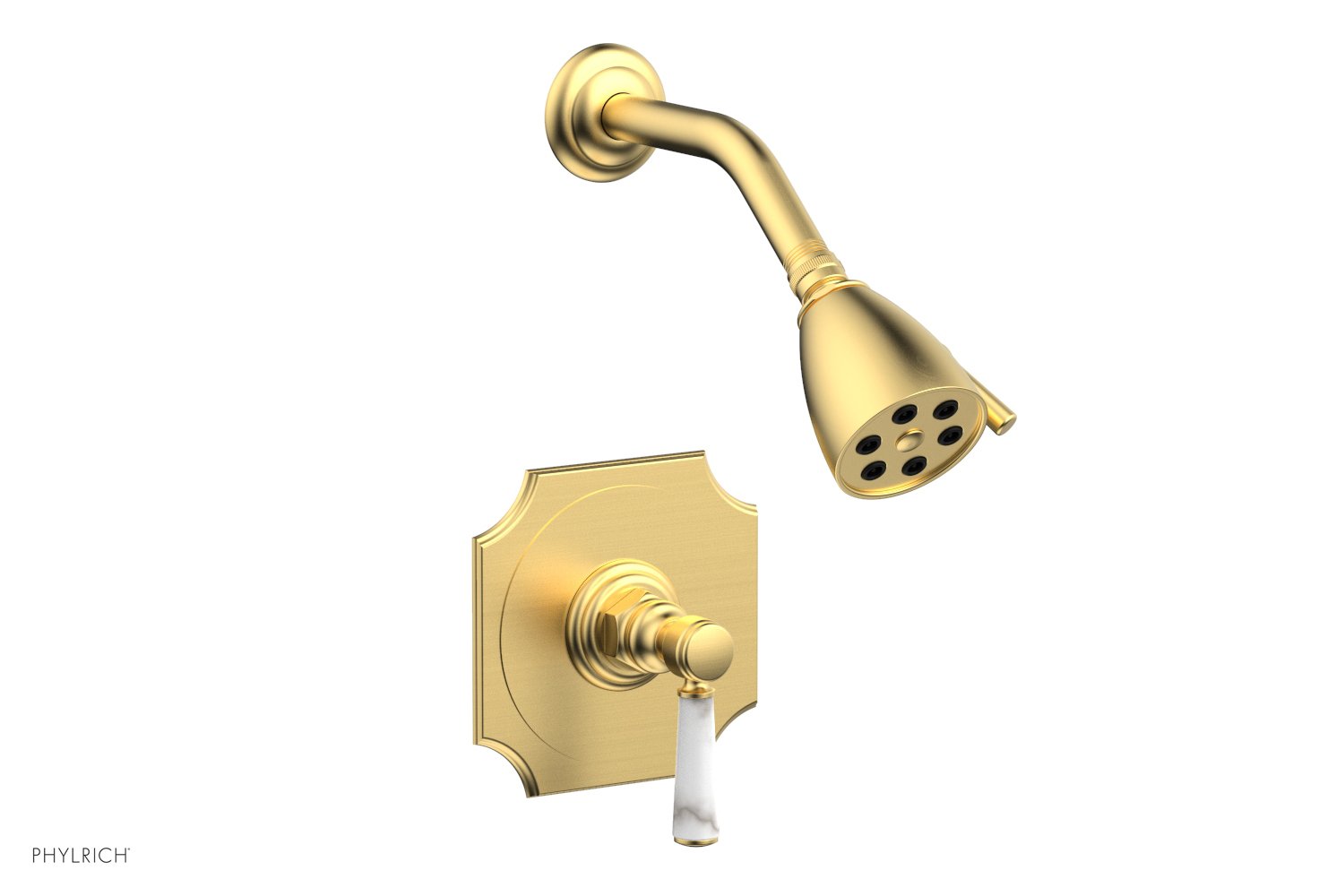 HENRI Pressure Balance Shower Set - White Marble Handle 161